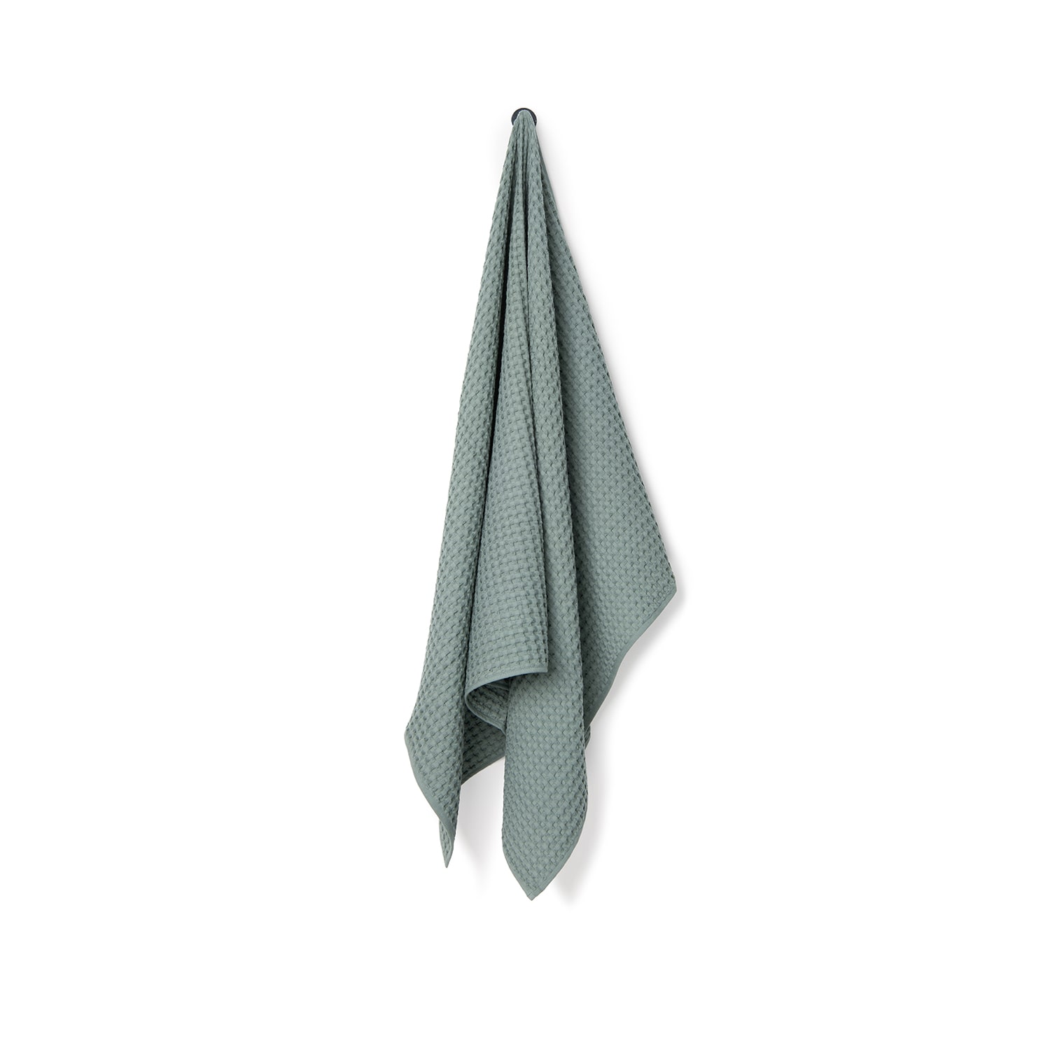 La Reina Green Waffle Bath Sheet Sage Large
