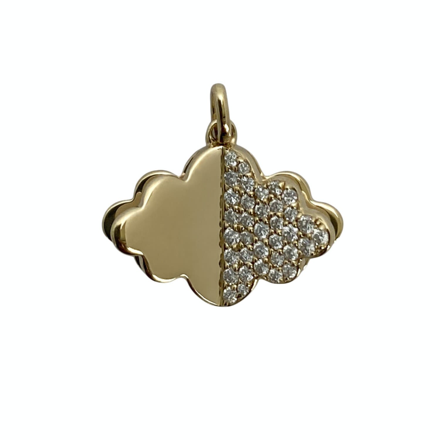 Women’s Memento Half Gold Half Diamond Cloud Charm Pendant Rinoor