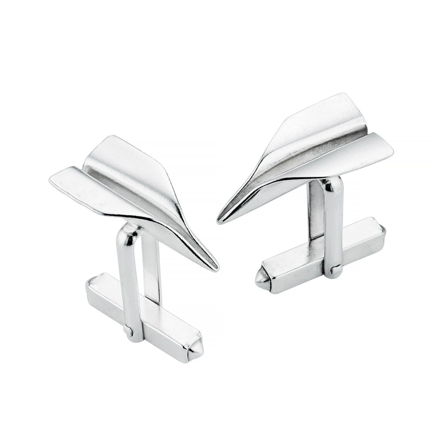 Posh Totty Designs Men's Sterling Silver Paper Plane Cufflinks In Gray