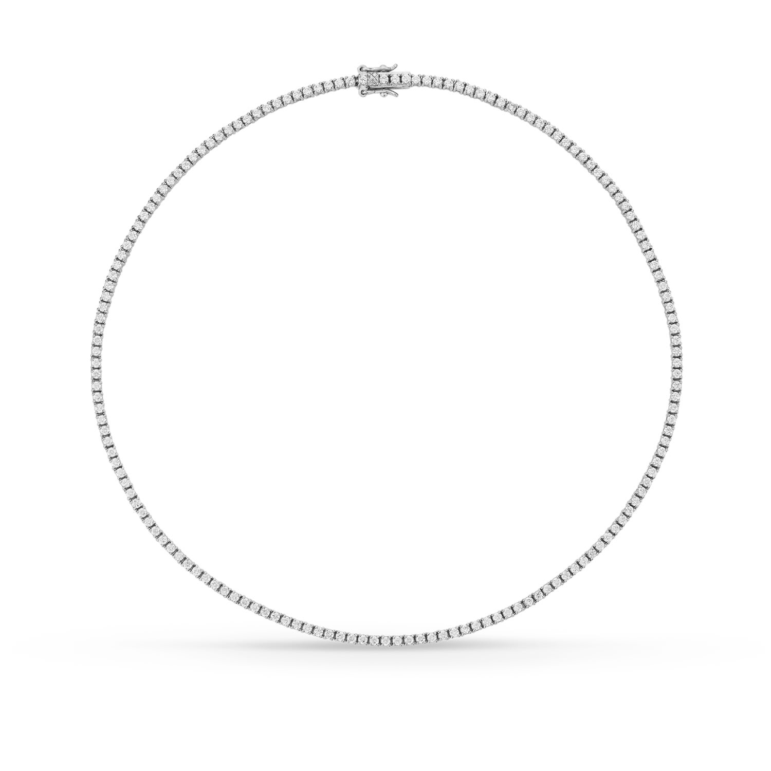 Women’s White / Silver Flirtation Necklace With Man Made White Diamonds In Sterling Silver Sally Skoufis