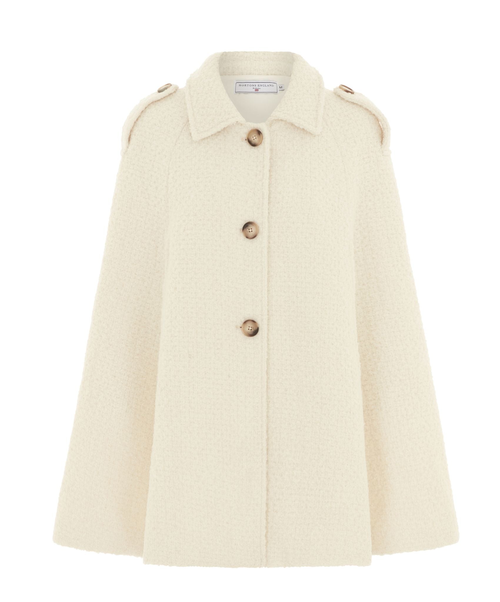 Hortons England Women's The Tetbury Cape - Tweed White In White