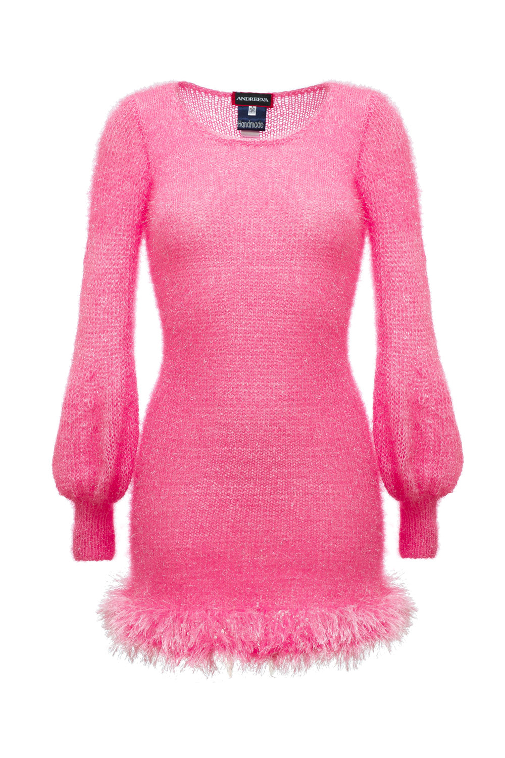 Women’s Pink / Purple Handmade Knit Dress With Glitter - Pink Small Andreeva