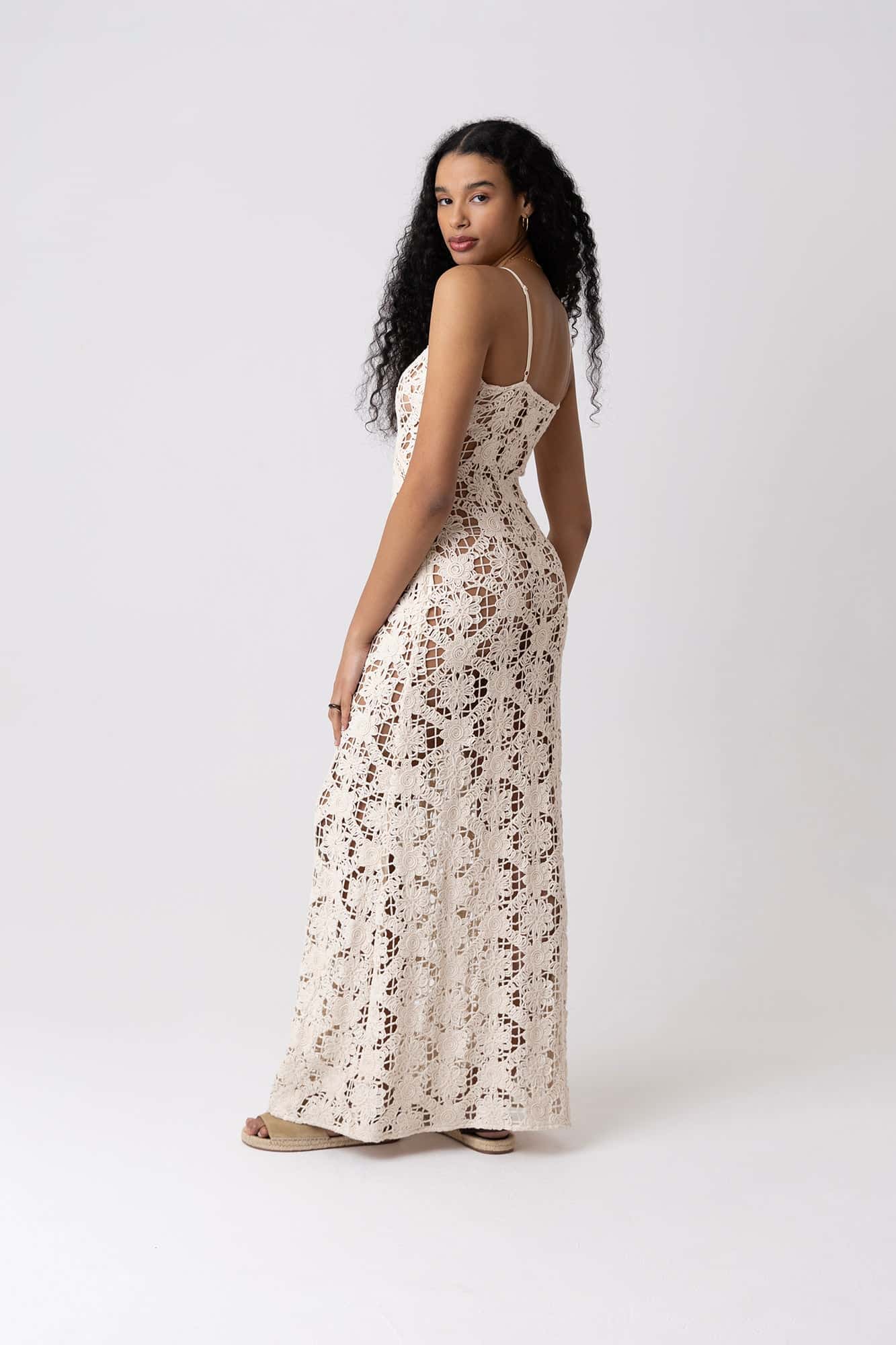 Amy Lynn Sylvia Crochet Maxi Dress - Beige