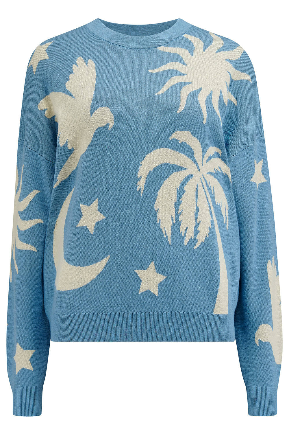 Sugarhill Brighton Women's Andi Sweater Blue, Cream, Tropical Nights In Blue