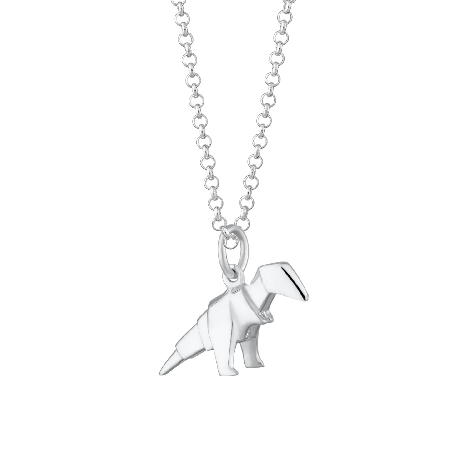 Women’s Sterling Silver Origami T-Rex Necklace Lily Charmed