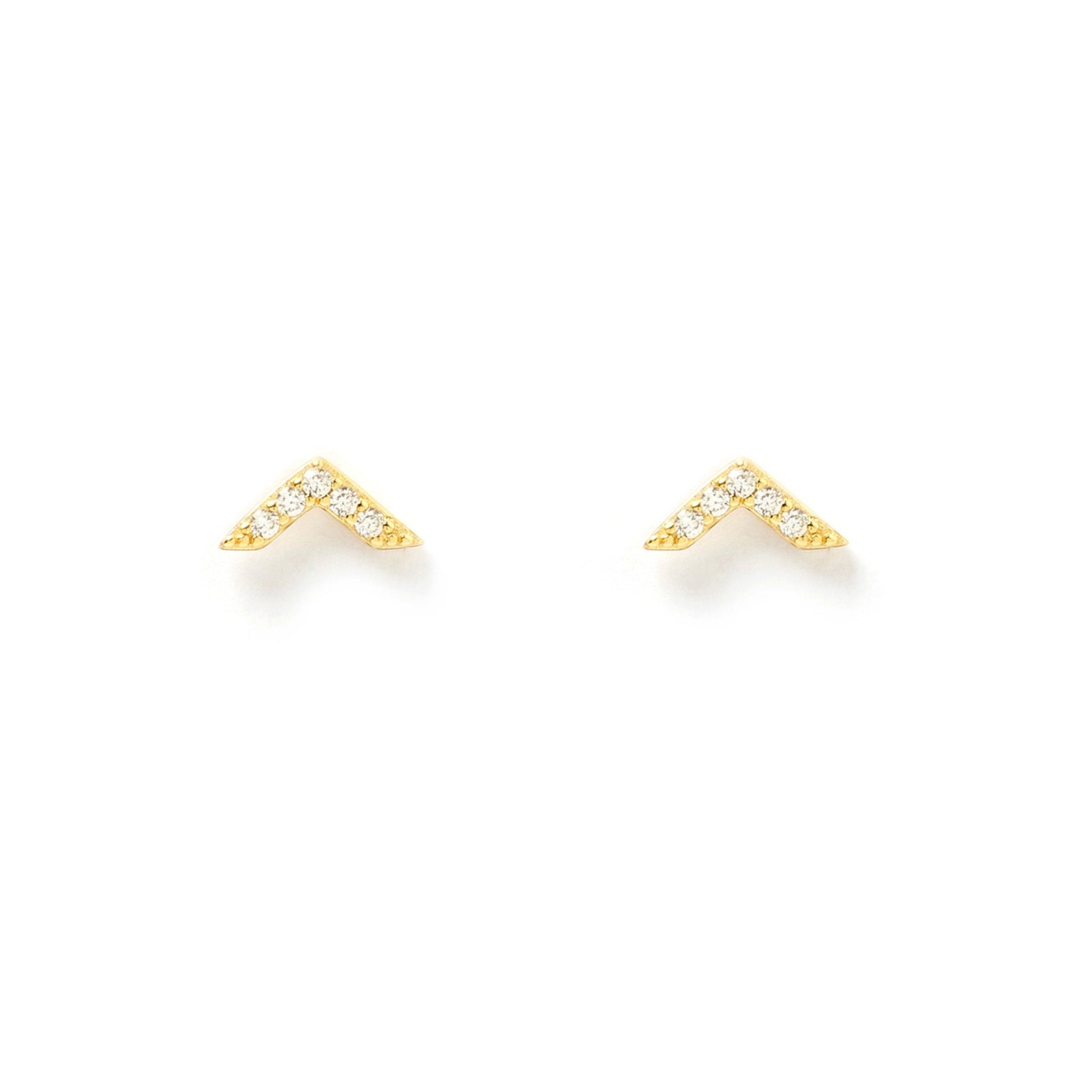Arms Of Eve Women's Arrow Gold & Zircon Stud Earrings In Gold