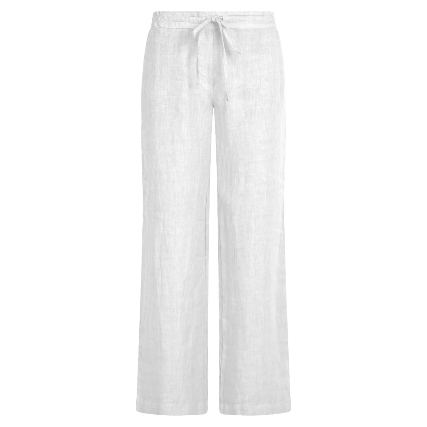 Haris Cotton Women's White Wide Legged Linen Pants - Whiite