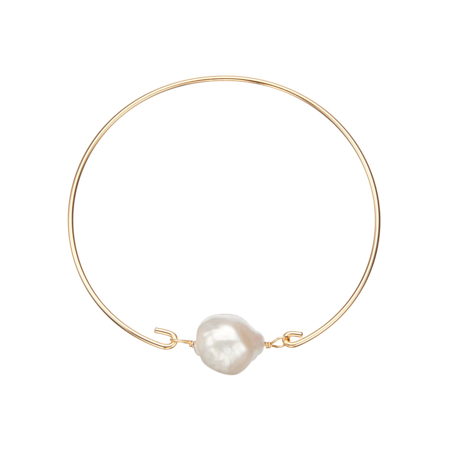 Lily & Roo Women's Gold Baroque Pearl Bangle In Gold