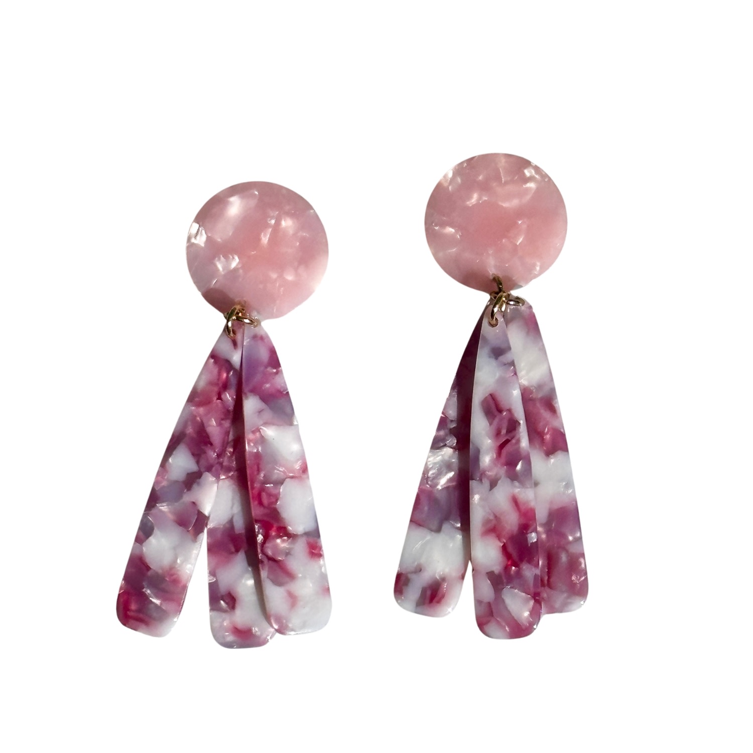 Women’s Pink / Purple / White Petal Drop Earrings In Petal Pusher Closet Rehab