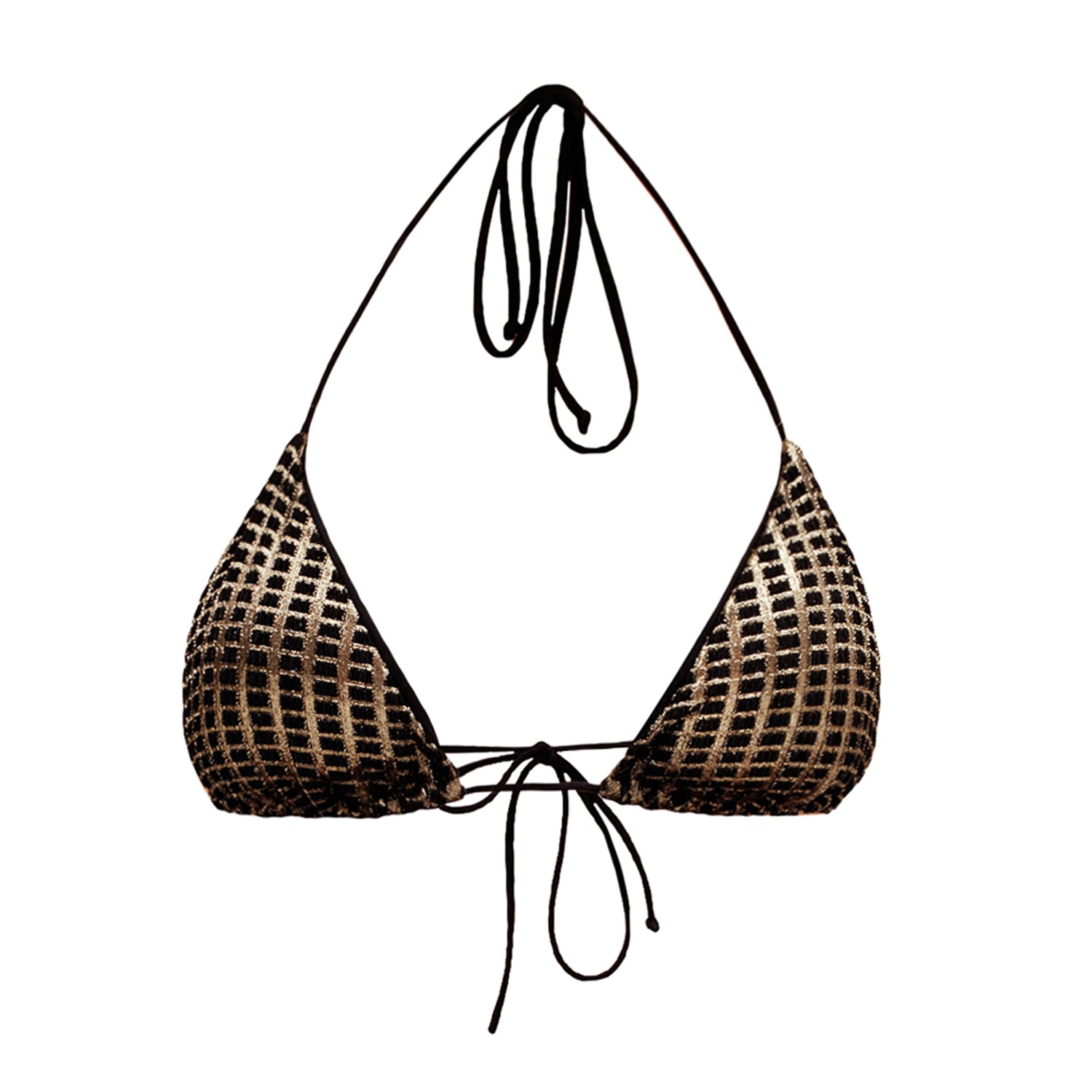 Kikki-g Swimwear Women's Joanna Bikini Black Gold Top In Animal Print