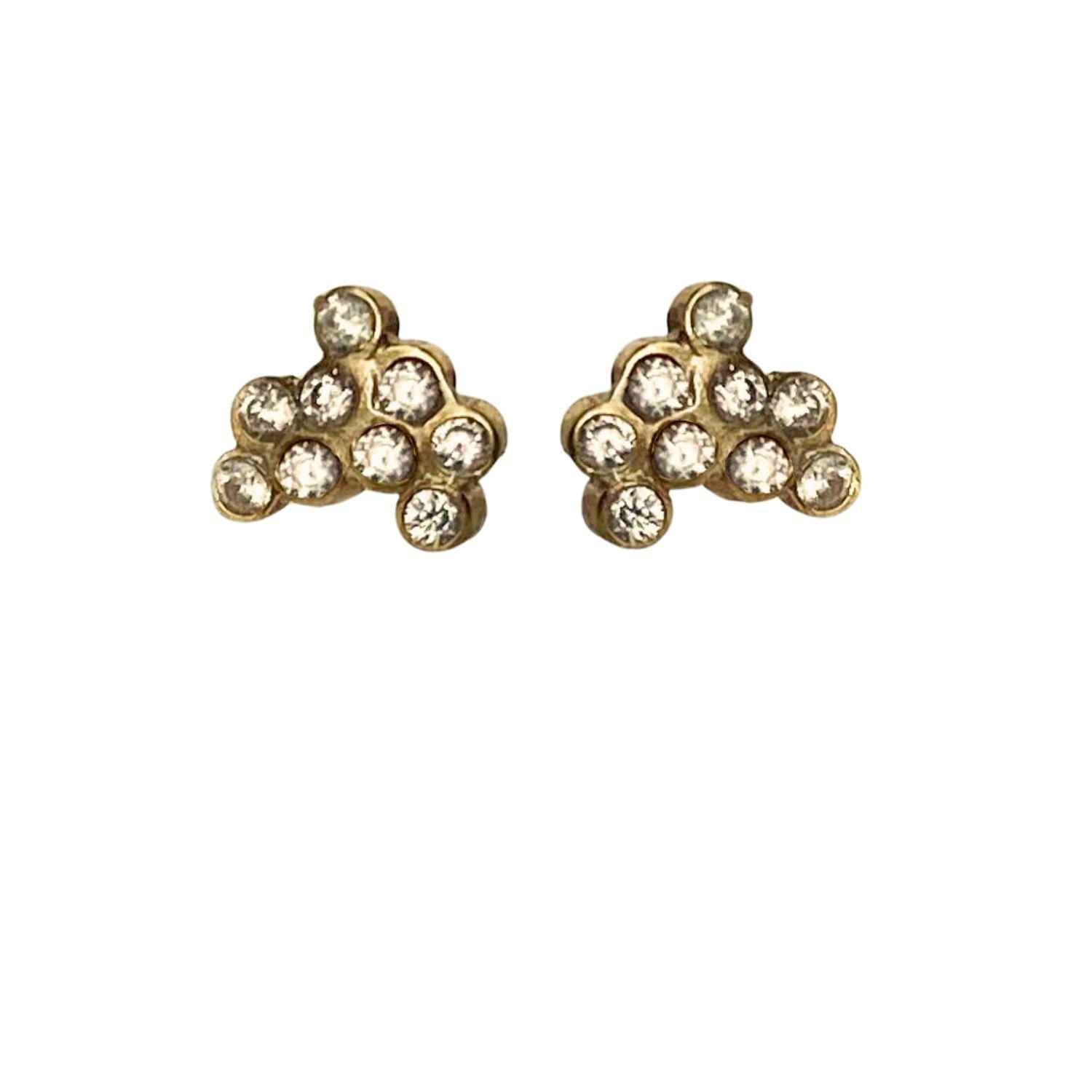 Women’s Gold Fizzy Gigs Diamond Stud Earrings Lily Flo Jewellery