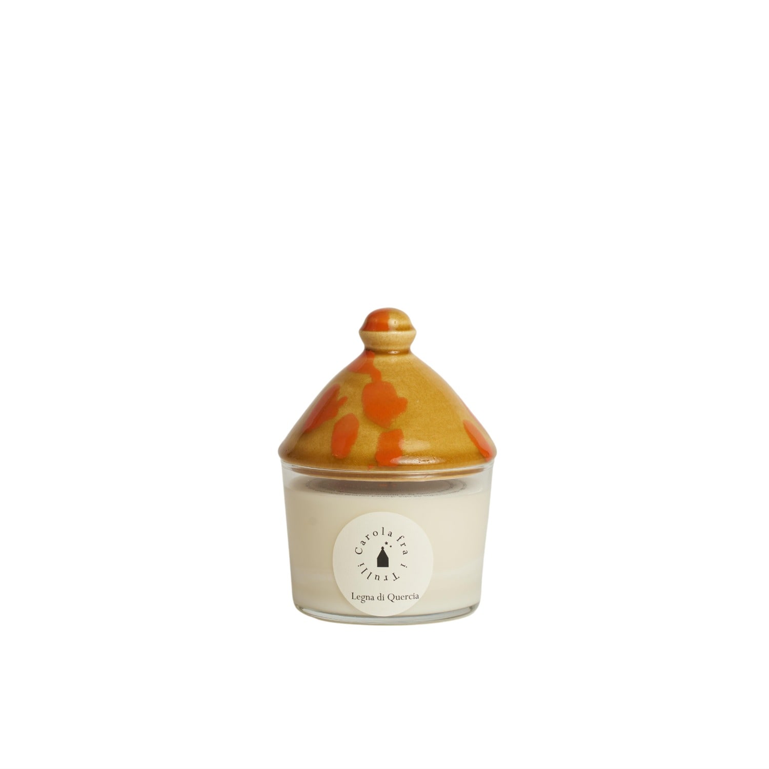 Carola Fra I Trulli Brown Trullino Candle With Oak Wood Scented Soy Wax Candle