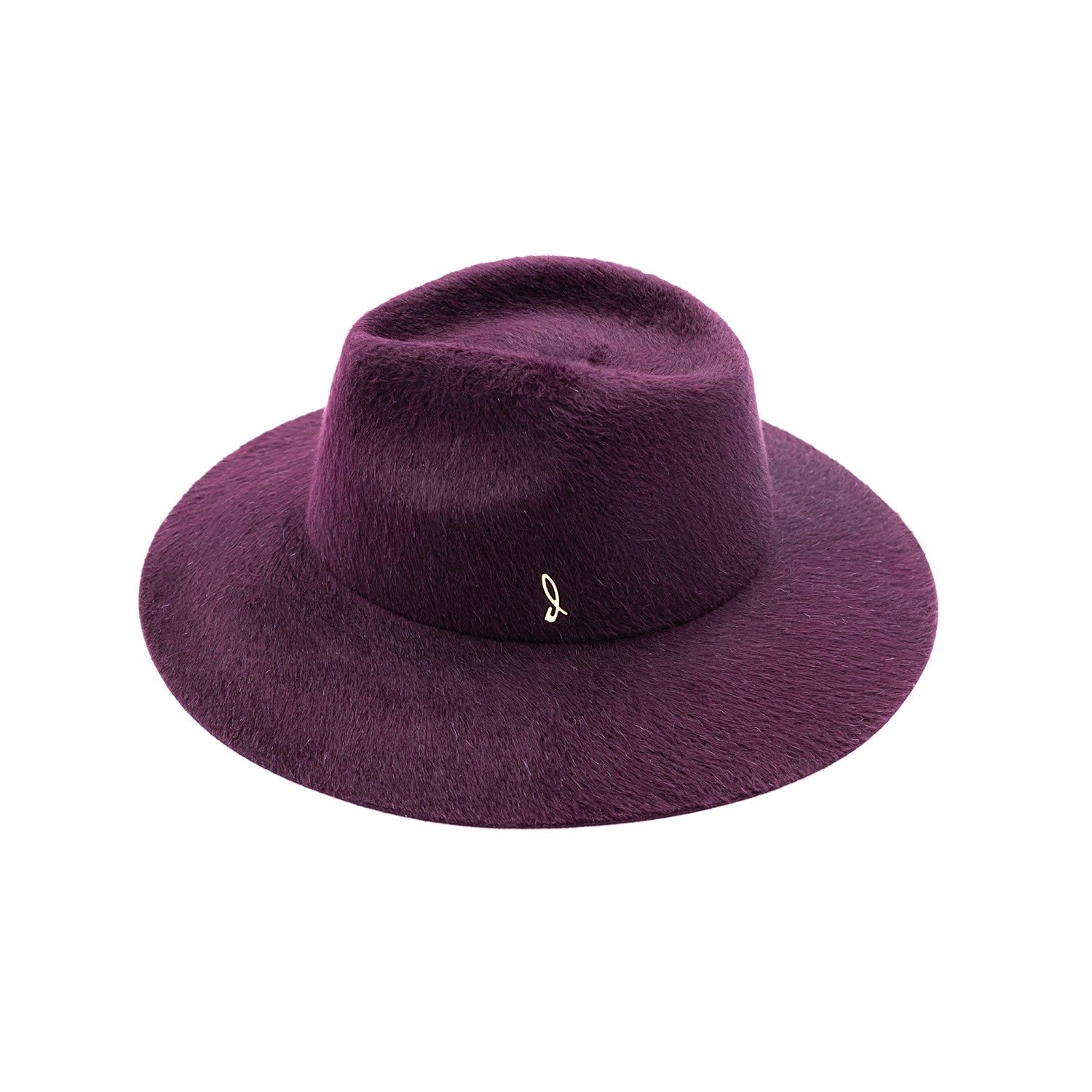 Doria 1905 Women's Red Burgundy Melousine Lapin Felt Wide-brimmed Hat In Purple