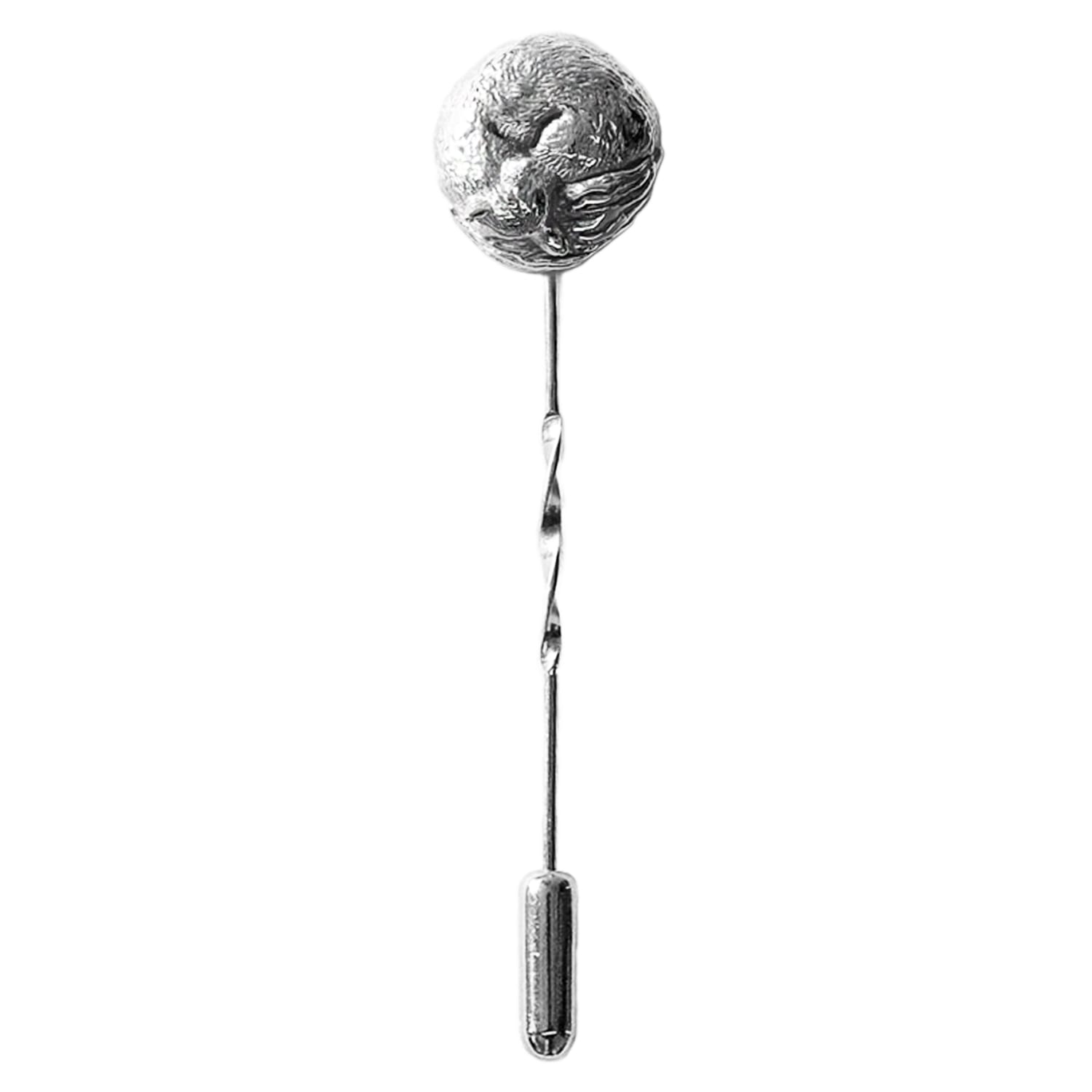 Lee Renee Men's Fox Tie Pin – Sleeping - Silver