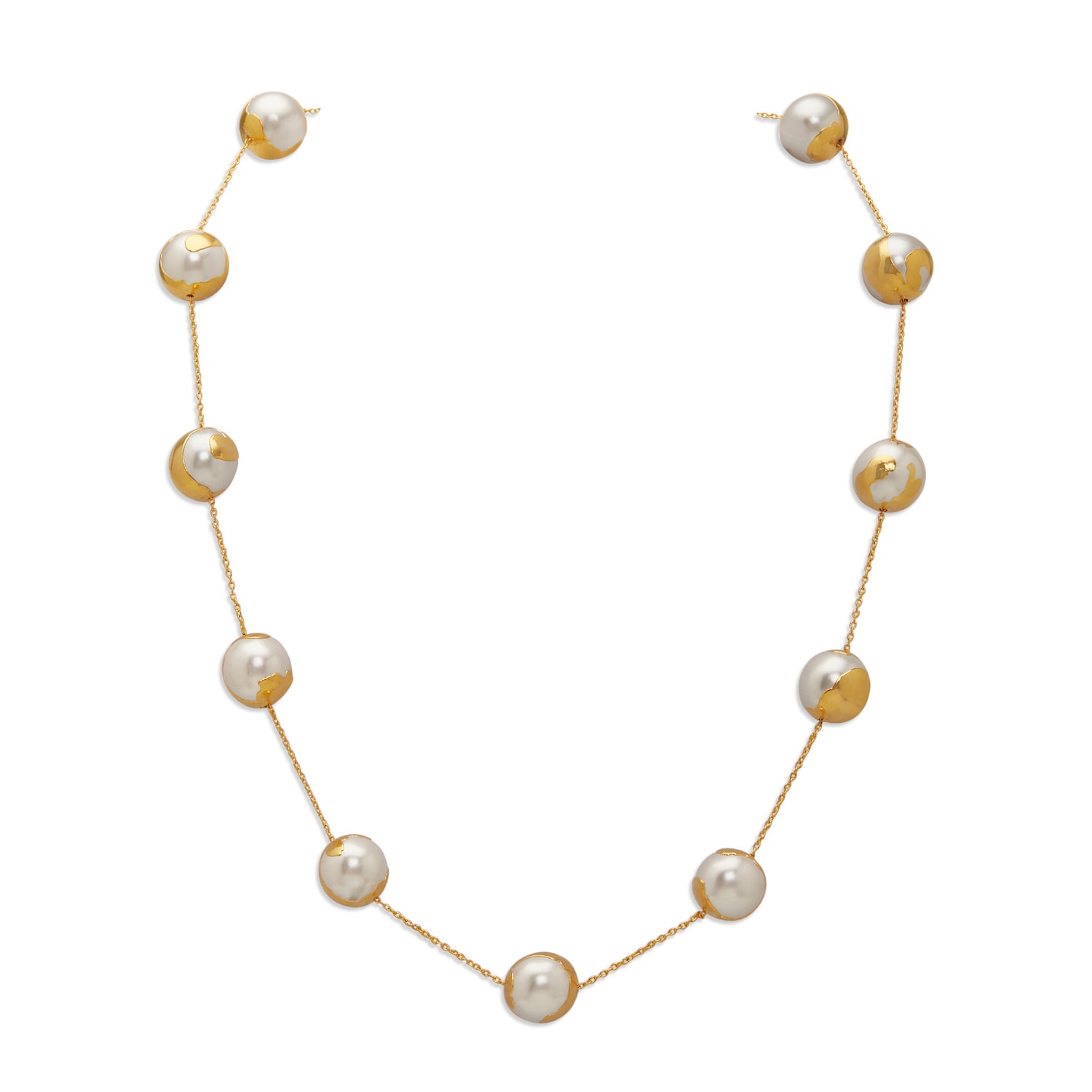 Dhwani Bansal Women's Gold / White Gold Selene Necklace With Baroque Pearls