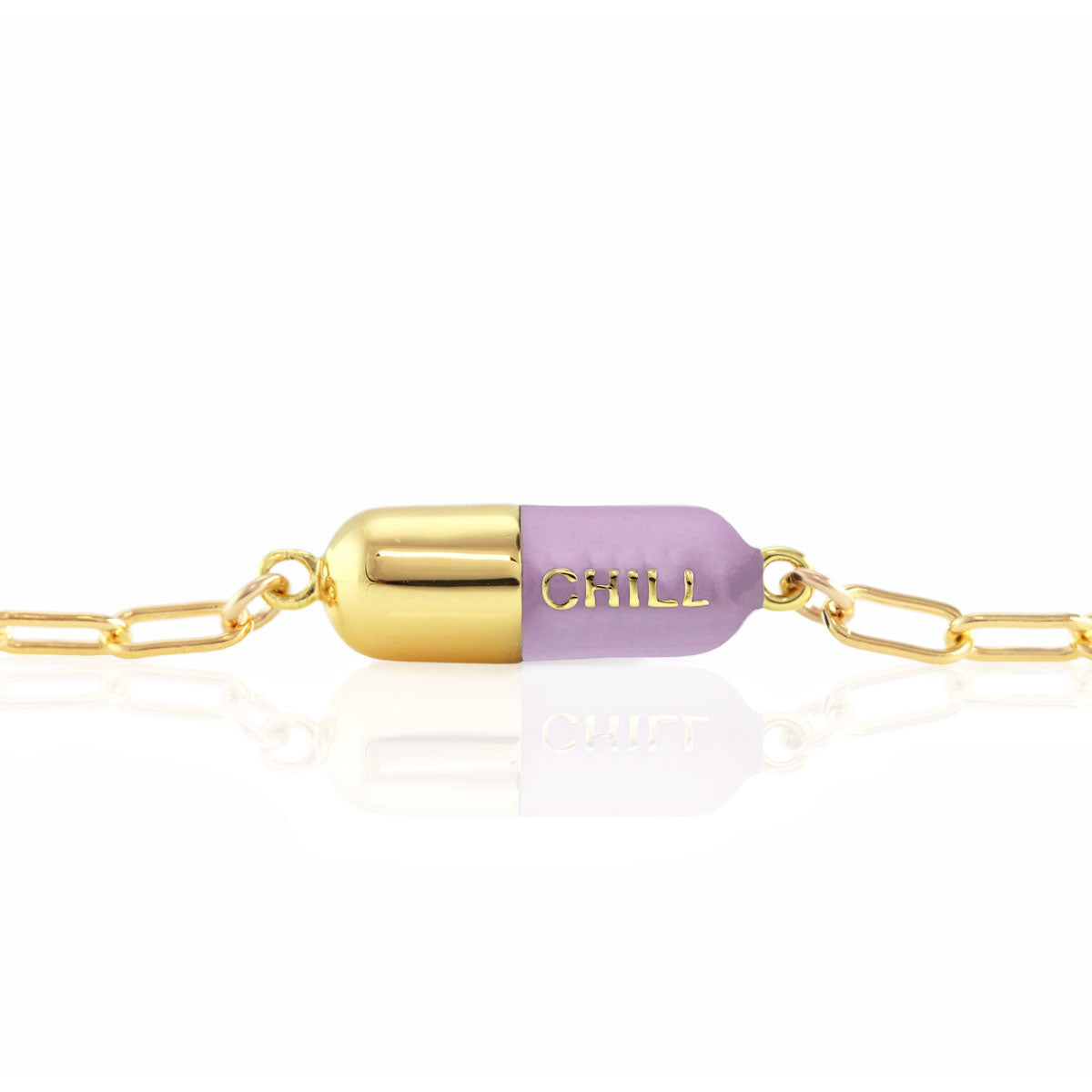 Kris Nations Women's Gold / Purple Chill Pill Enamel Bracelet Gold Filled & Peri Lilac Enamel In Multi