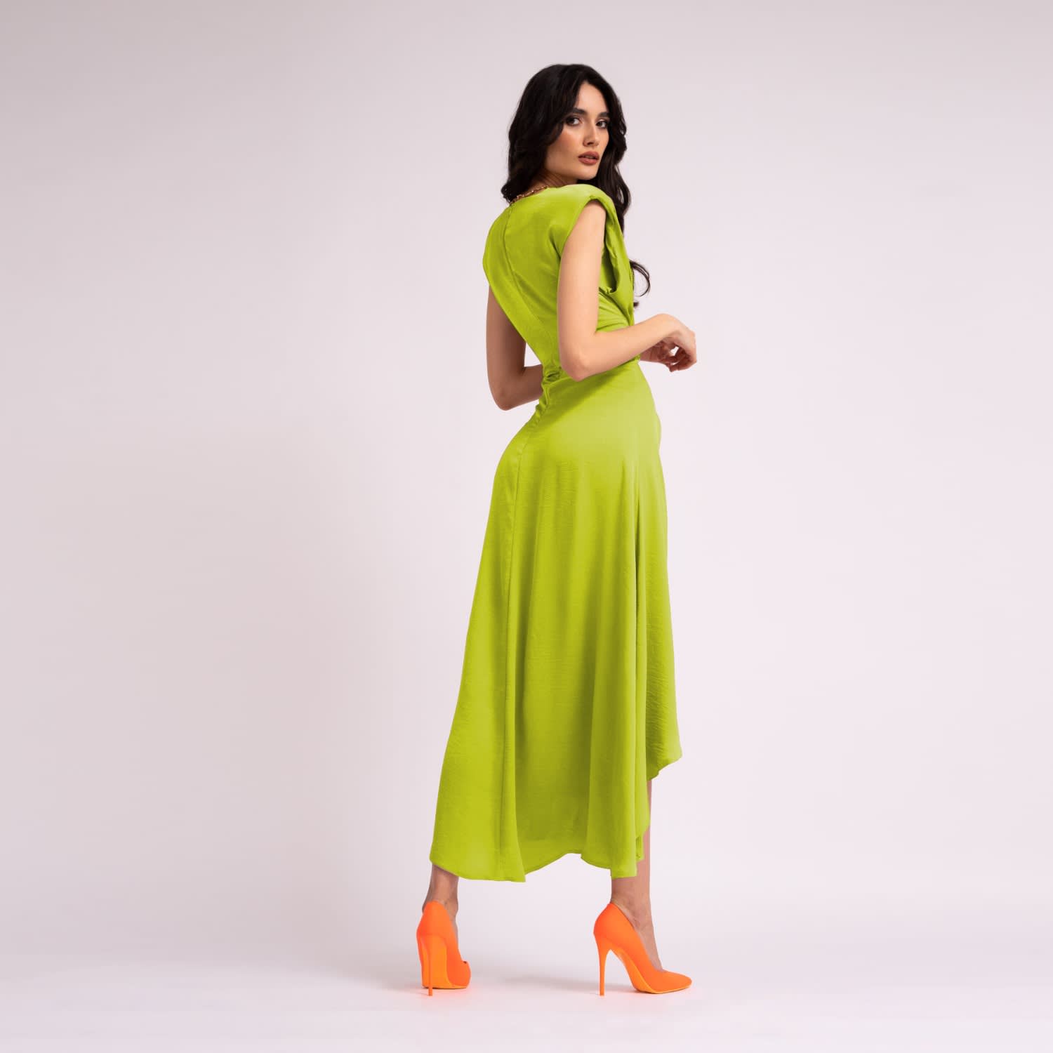 Neon Leopard Print Knot Front Dress - Fairlie Curved