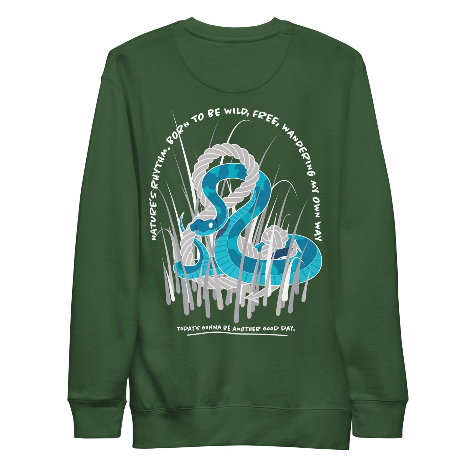 Anchor & Crew Forest Green Snake Another Good Day Cotton Blend Sweatshirt - Men In Green