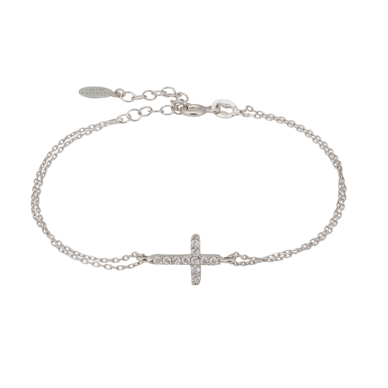 Latelita Women's Silver / White Divine Cross Bracelet Silver In Multi