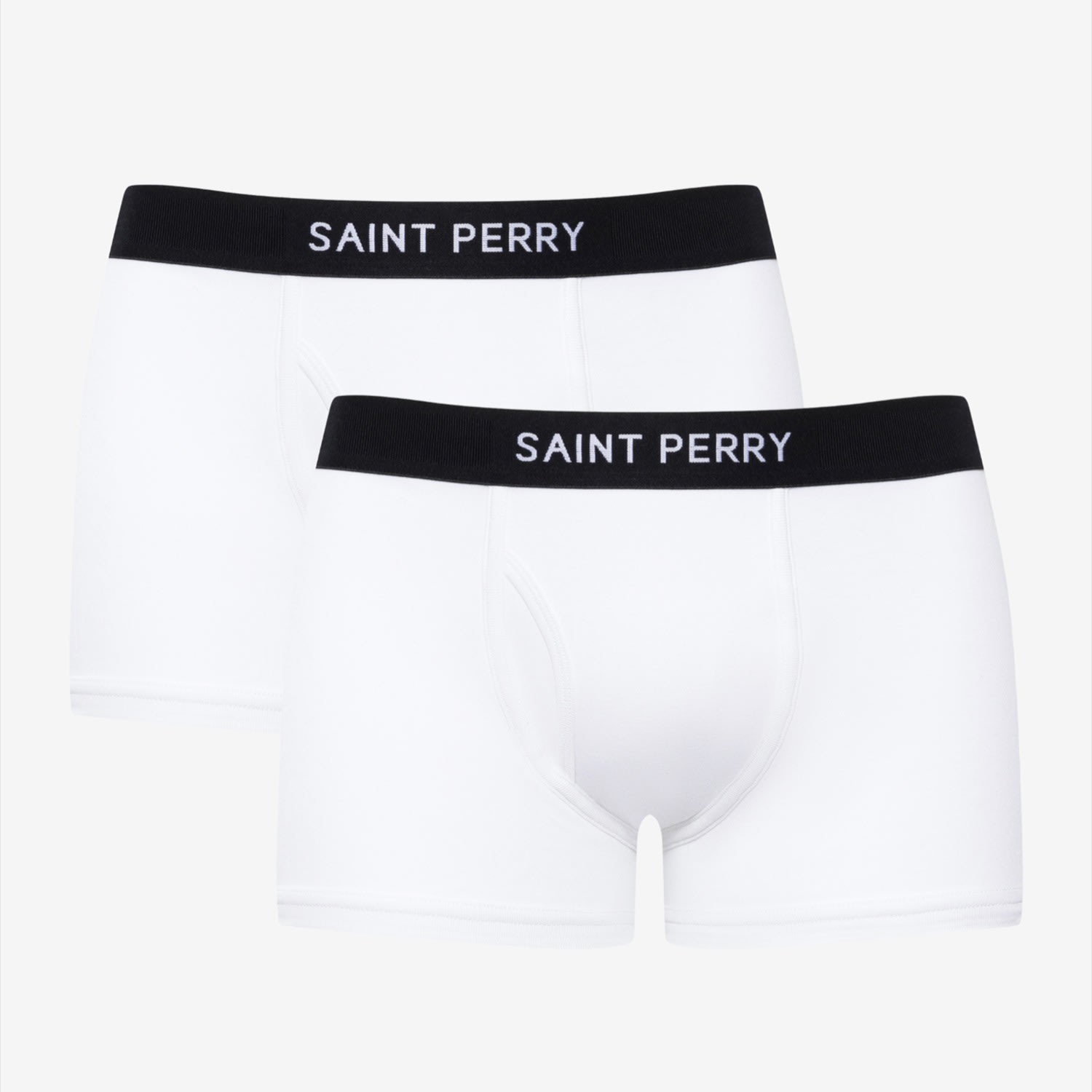 Men’s Cotton Boxer Brief Two Packs - White Medium Saint Perry