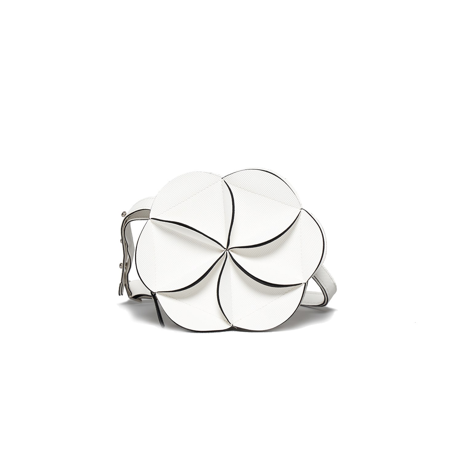 Women’s Blossom Waist & Shoulder Bag - Oval - White Elemood_Japan