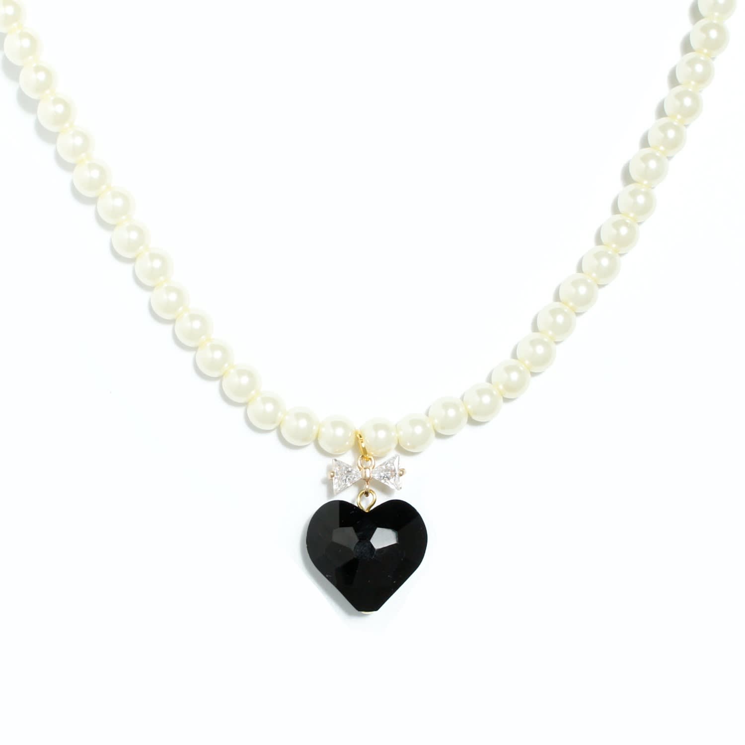★PEARLY MORE★ BW heart drop necklace 1/10 ctw Petite Twin Heart Round Cut Diamond Fashion Pendant
