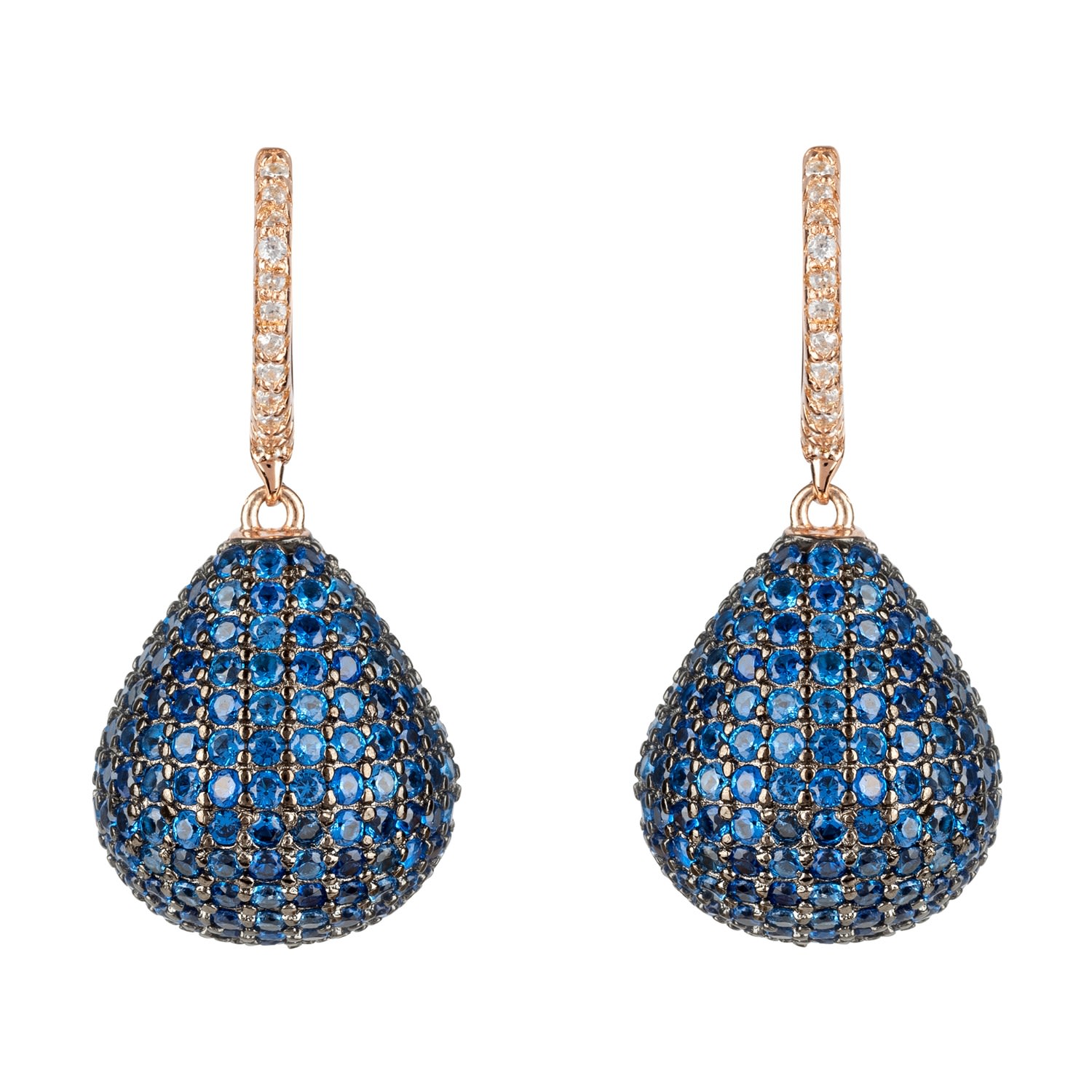 Latelita Women's Blue / Rose Gold Valerie Pear Drop Gemstone Earring Rosegold Sapphire In Multi