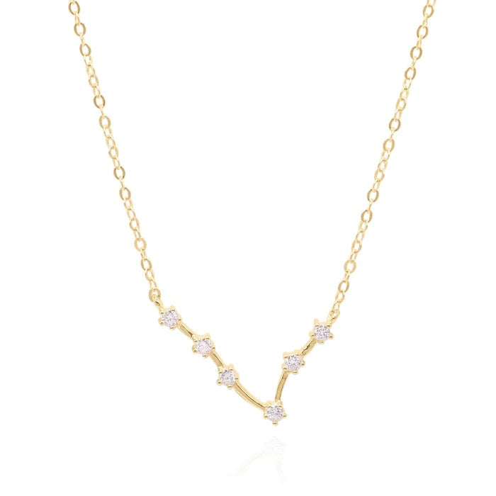Pisces Zodiac Constellation Necklace In Gold by Gold Trip