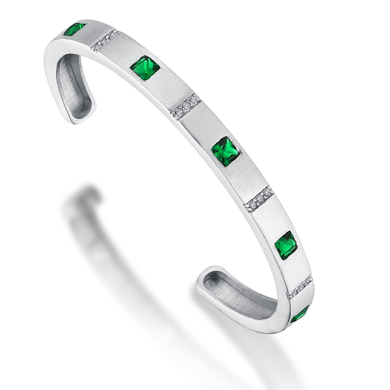 Women’s Karo Cuff Bracelet In Sterling Silver Green Odda75