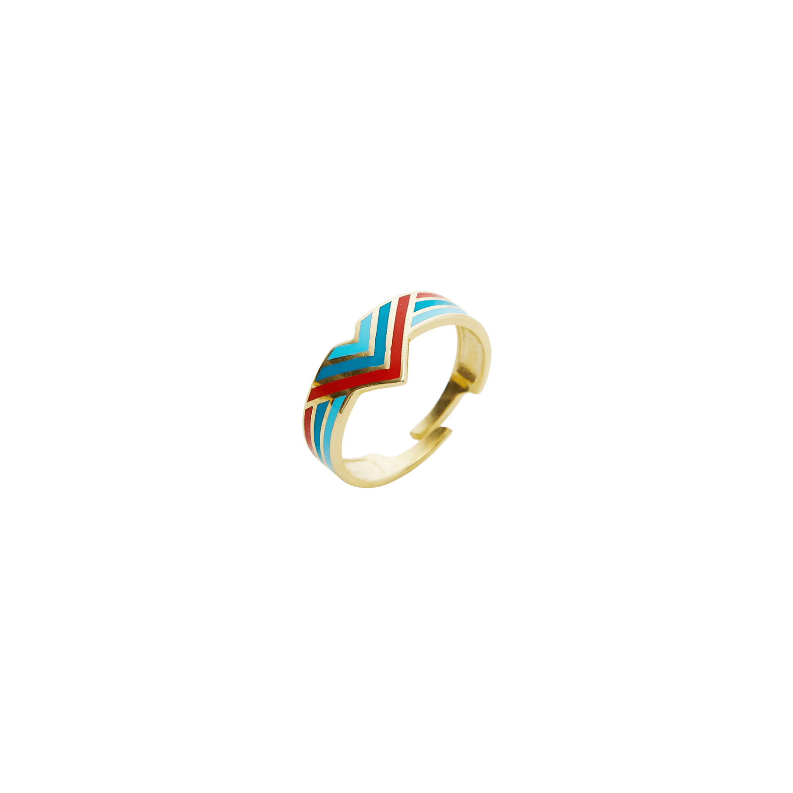 Spero London Women's Gold Enamel Four Color Sterling Silver Arrow Ring In Gold