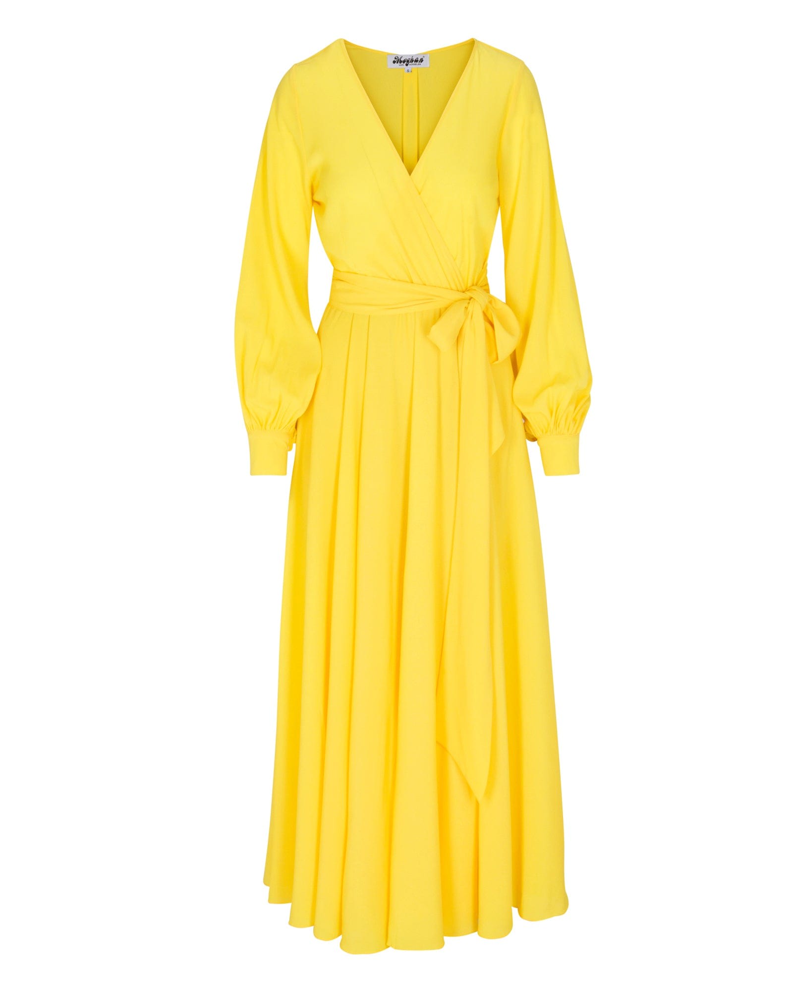 Women’s Yellow / Orange Lilypad Maxi Dress -Canary Small Meghan Fabulous