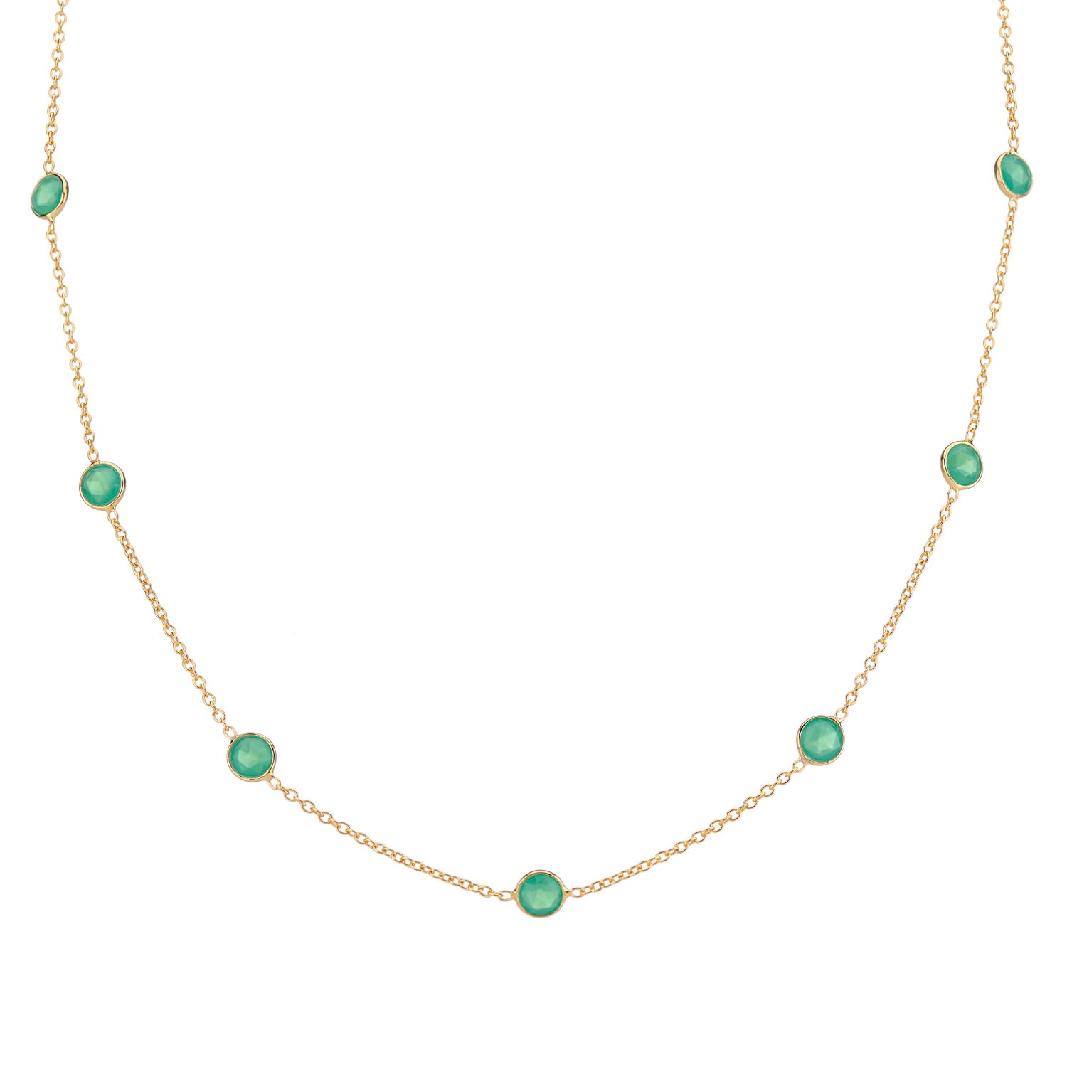 Auree Jewellery Women's Green / Gold Antibes Chrysoprase & Gold Vermeil Necklace In Multi