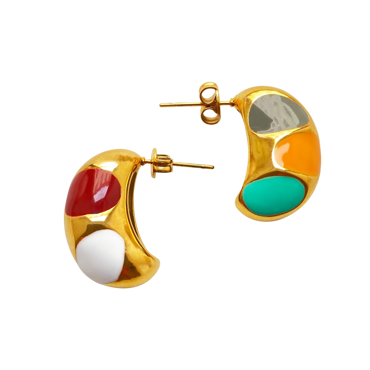 Women’s Gold Enamel Earrings Marianne Smilla Brav