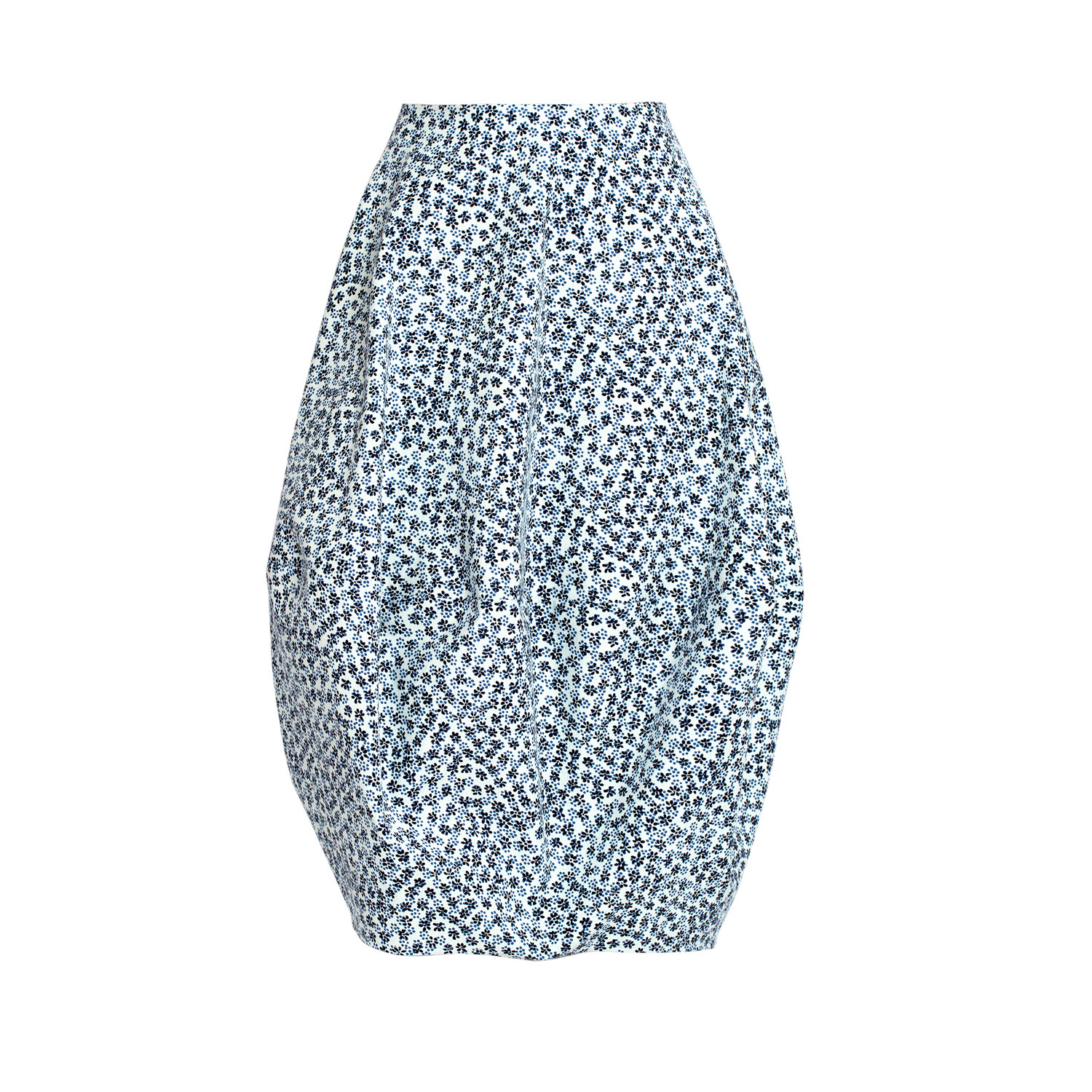 Bianca Popp Women's Pocal Skirt In White Denim With Small Flowers In White
