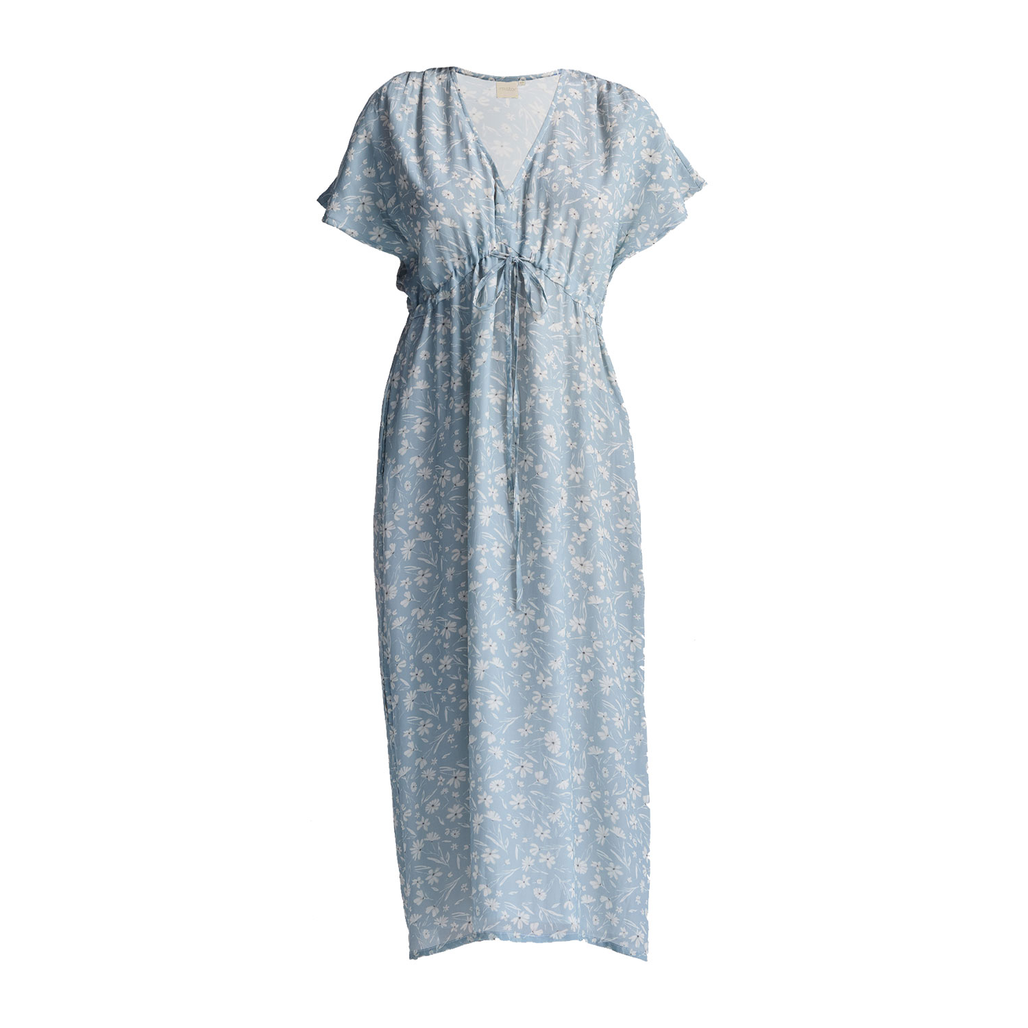 Reistor Maxi Gathered Dress In Blue