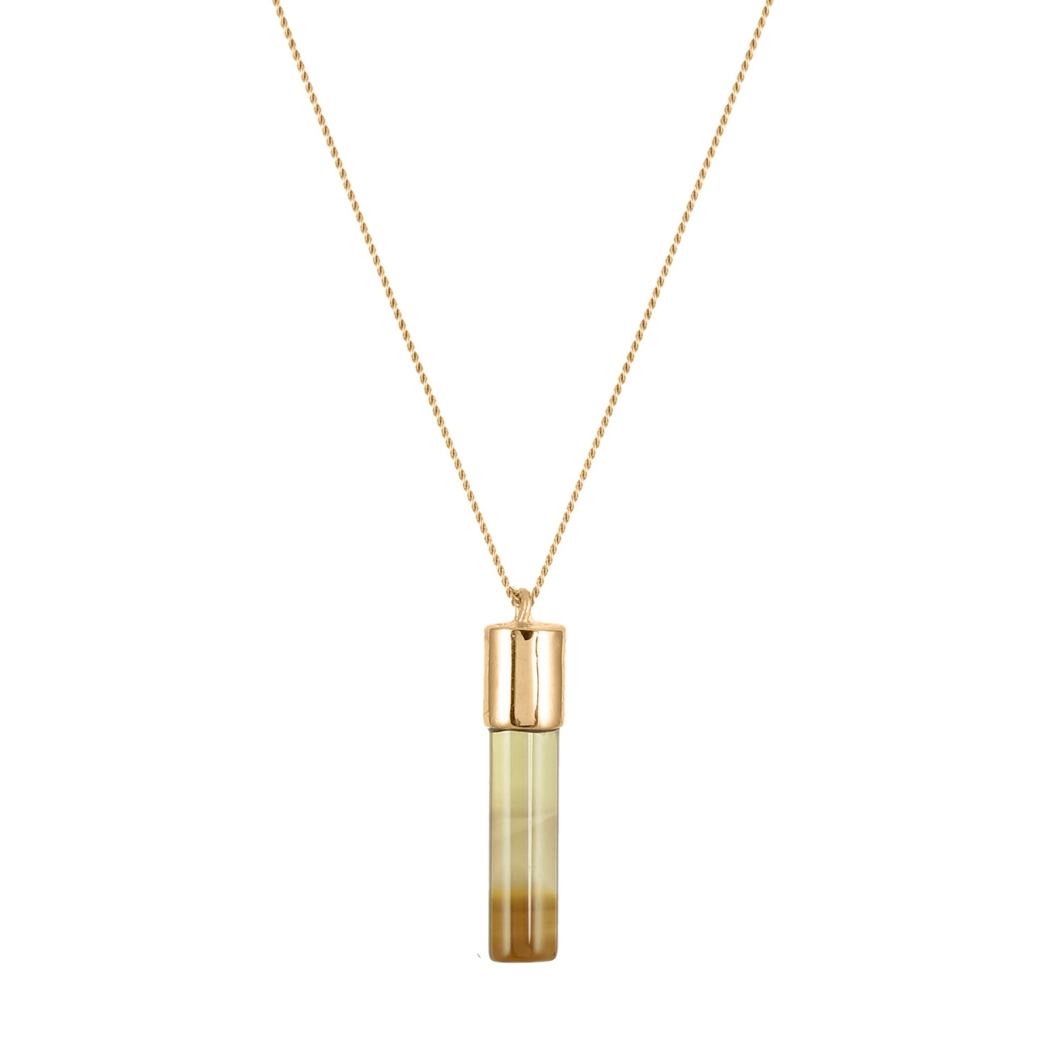 Women’s Smoky Quartz Cylinder Necklace - Gold Lee Renee