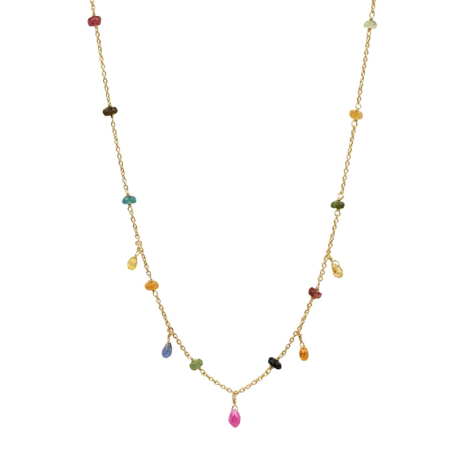 Karma And Luck Women's Gold Vibrant Soul Multi-stone Necklace
