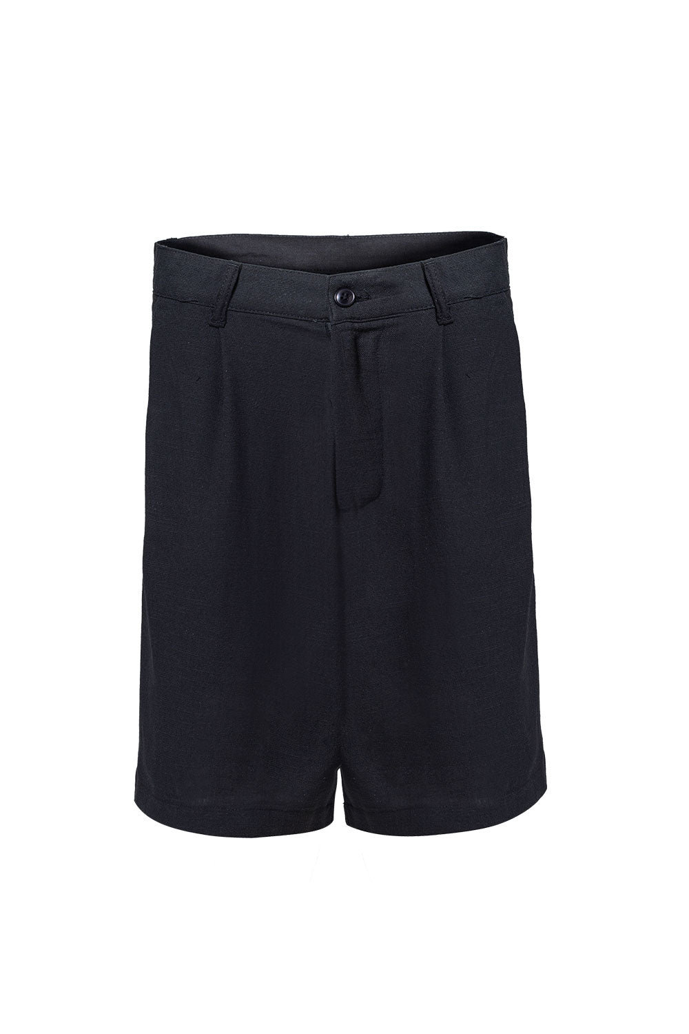 Snob Love Men's Linen Black Short - Black In Black