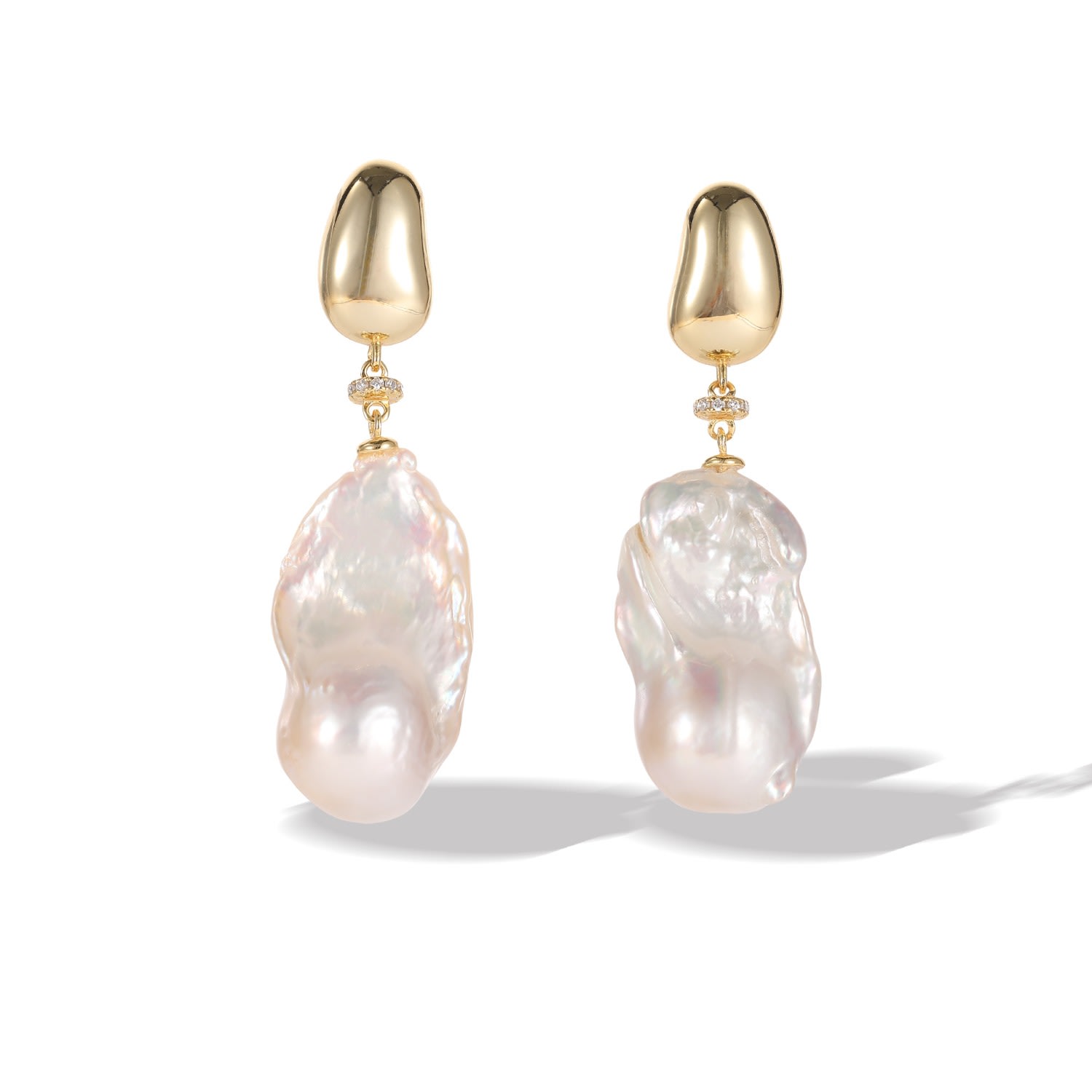 Women’s Doris Gold Vermeil Large Natural Baroque Pearl Drop Earrings Classicharms