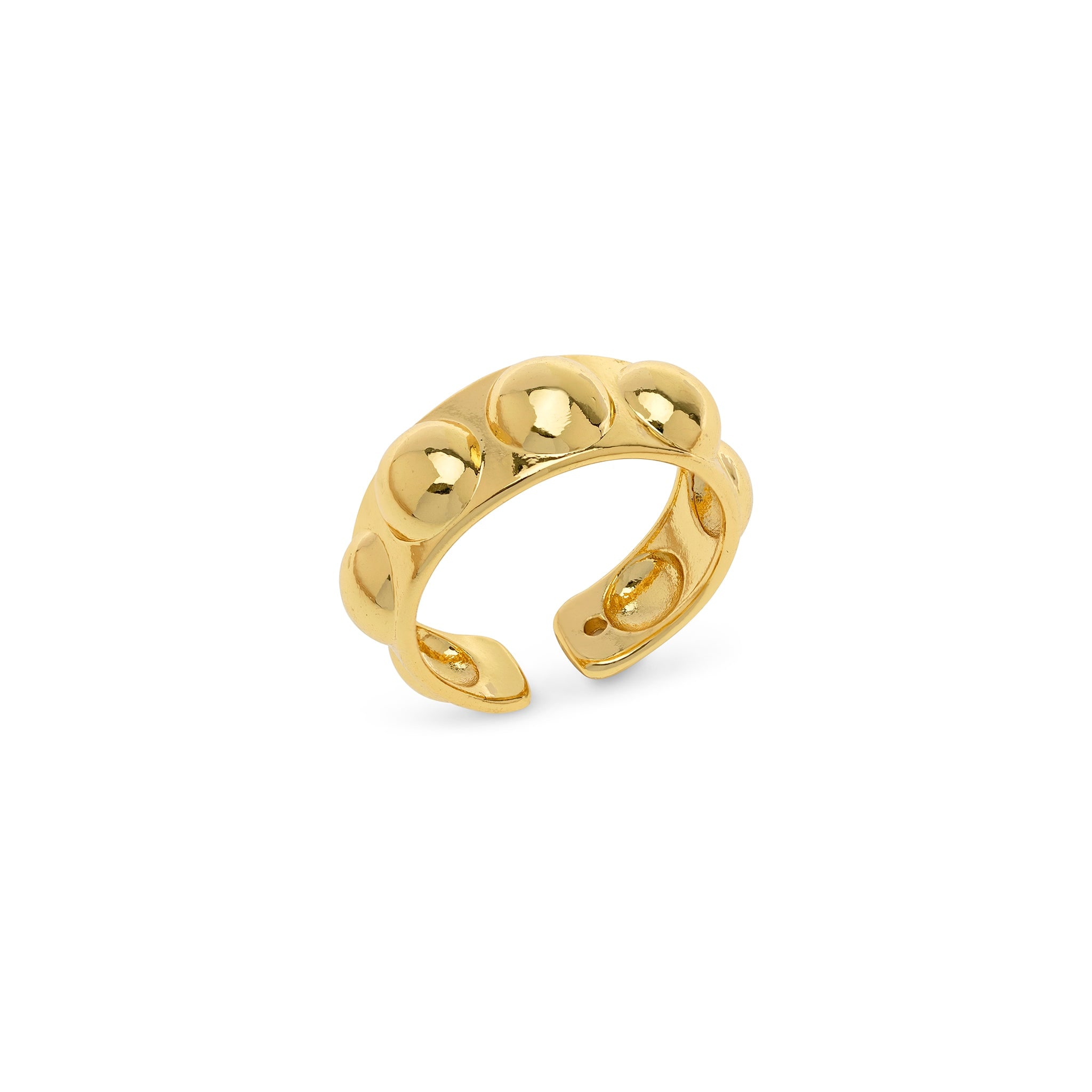 Timi Of Sweden Women's Gold Reah - Bubble Structure Ring Stainless Steel In Gold