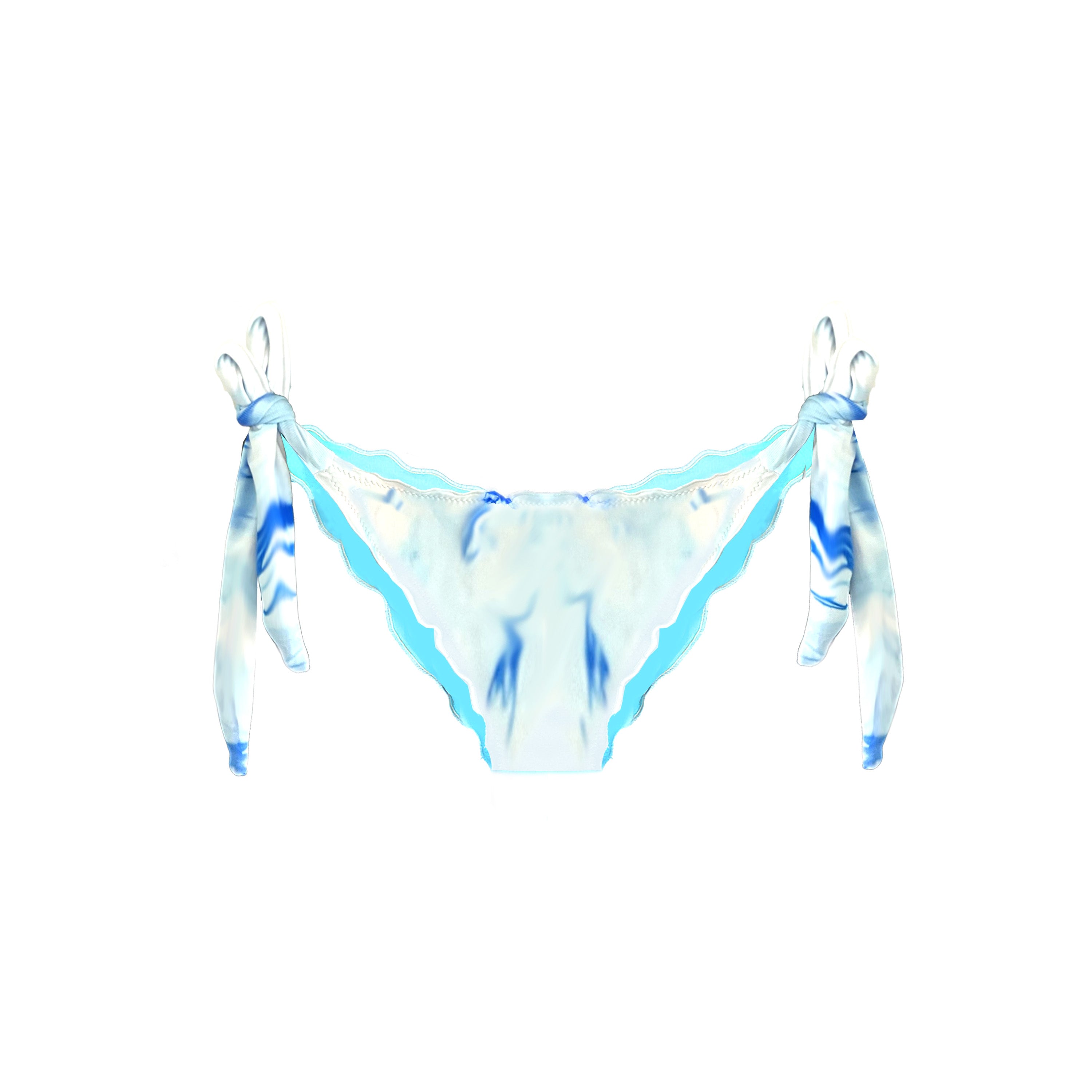 Deessa Ibiza Women's Blue / White Ibiza Turquoise Blue Tie-dye Print Bikini Bottom Sara Formentera In Blue/white