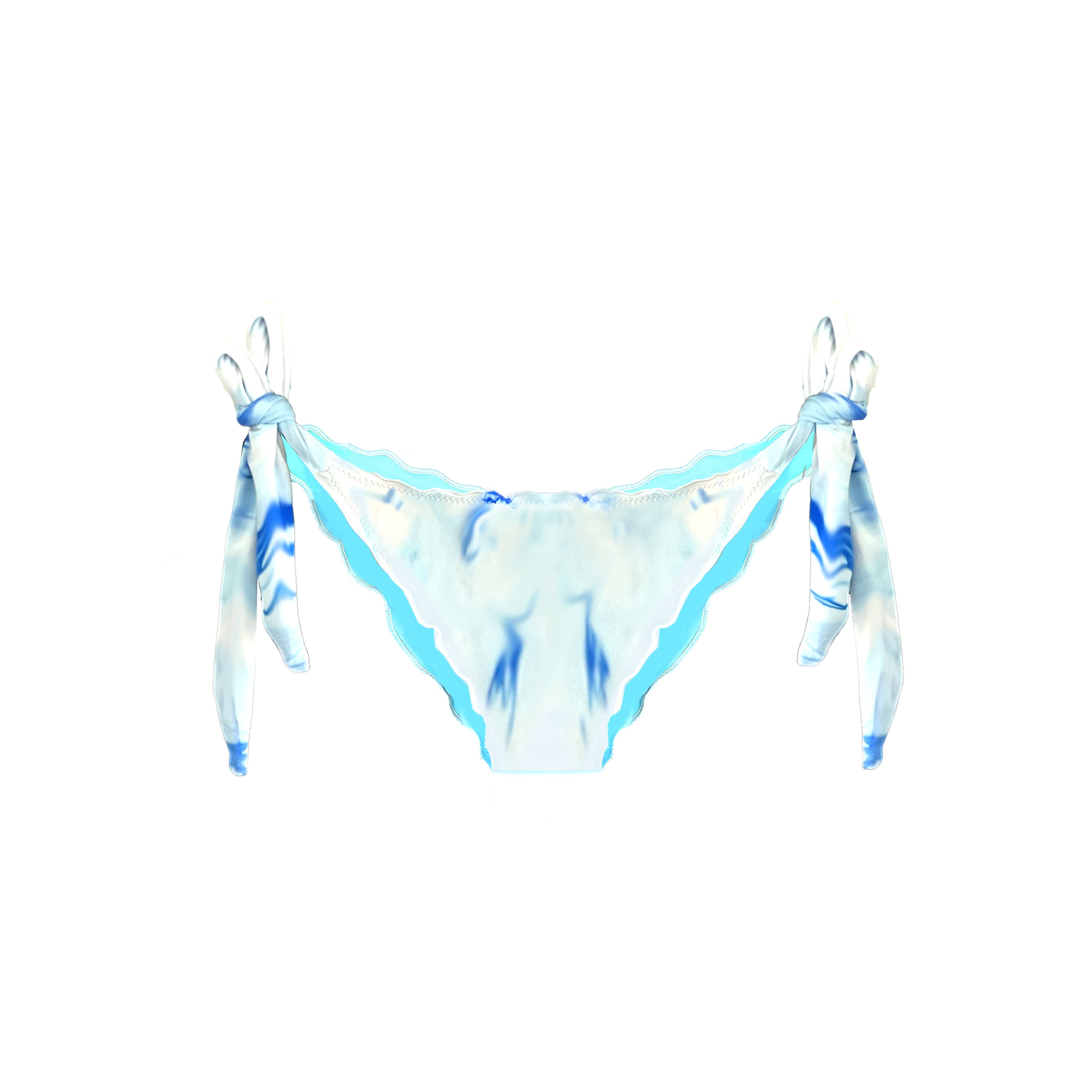 Women’s Blue / White Ibiza Turquoise Blue Tie-Dye Print Bikini Bottom Sara Formentera Large Elin Ritter Ibiza