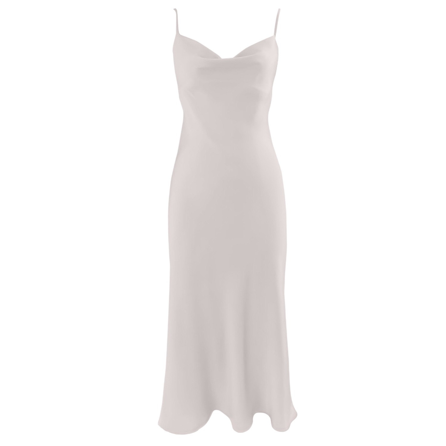 Backless Silk Halter Dress - Sand Off White by Anaphe