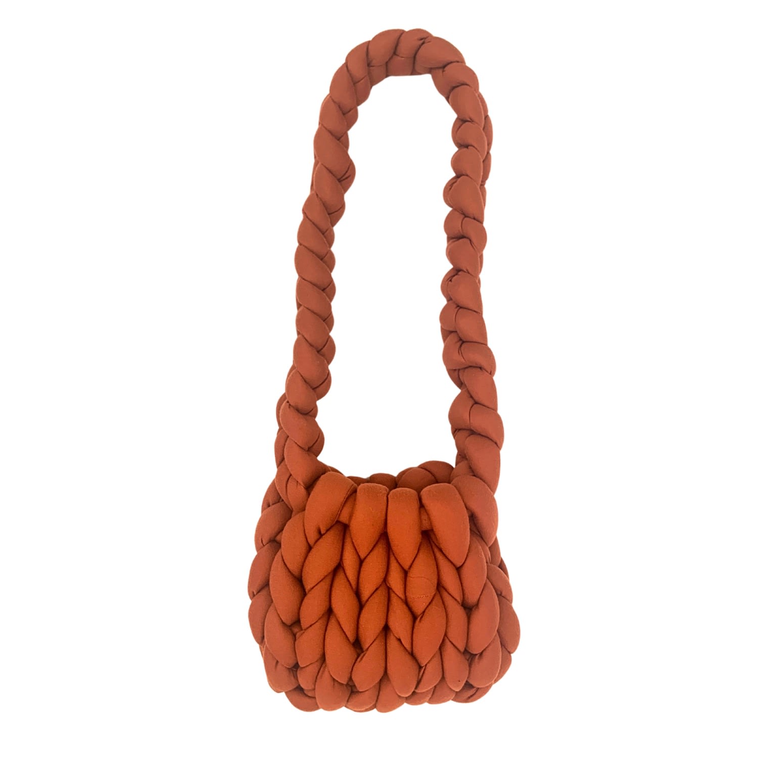 Pink Haley Women's Red Zoey Cable Knit Shoulder Bag In Terracotta In Red