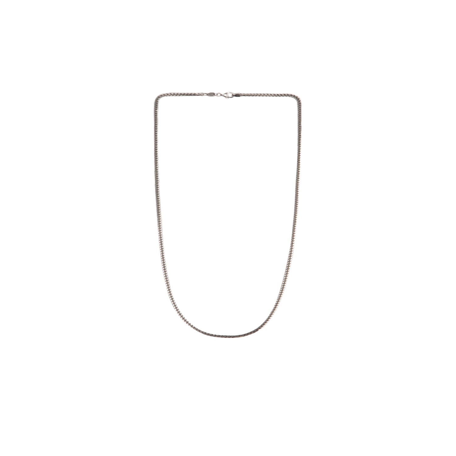 Undefined Jewelry Men's Silver 3mm Franco Chain Choker In Silver