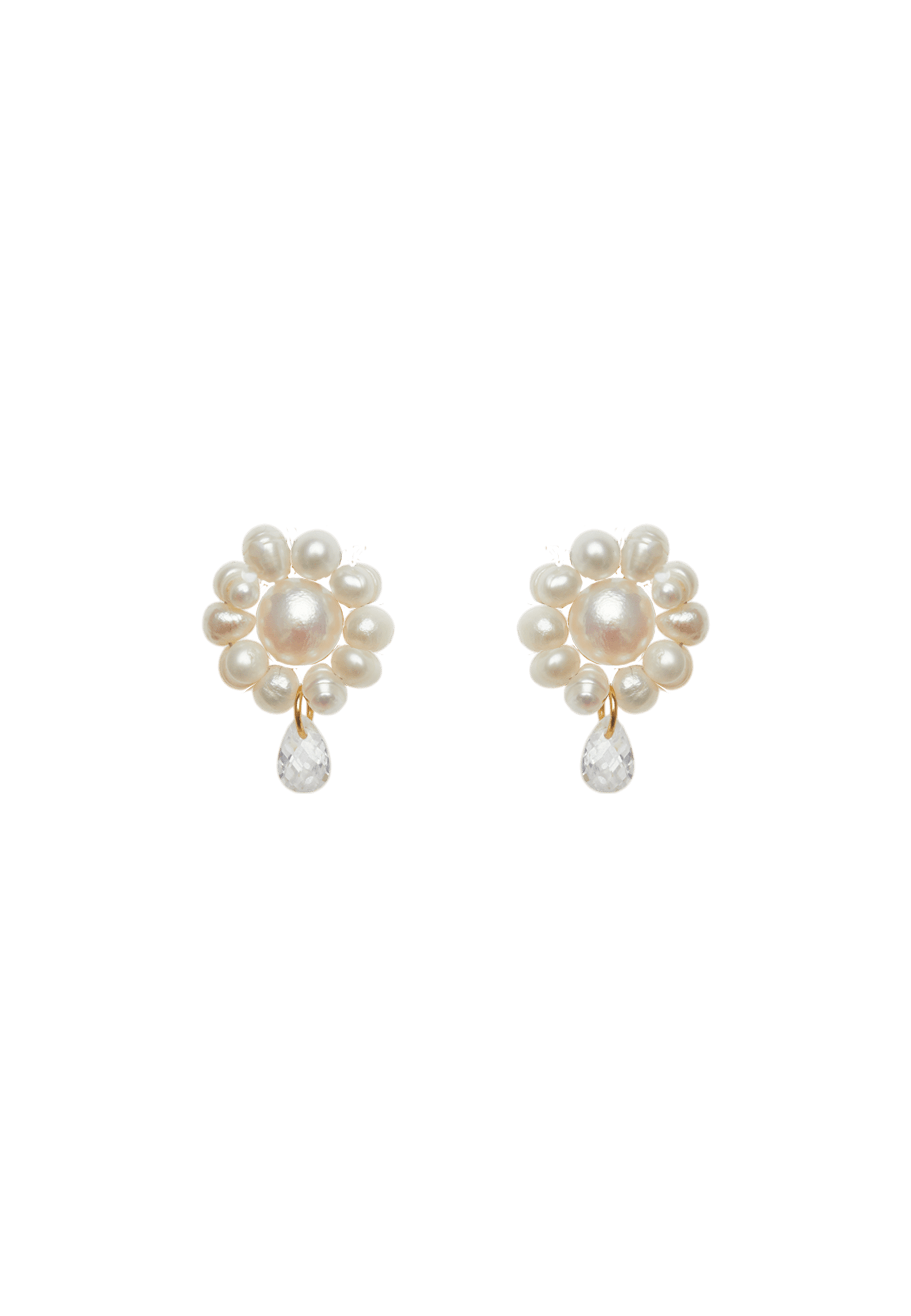 Lavani Jewels Women's White Uma Flower Earrings In Gold