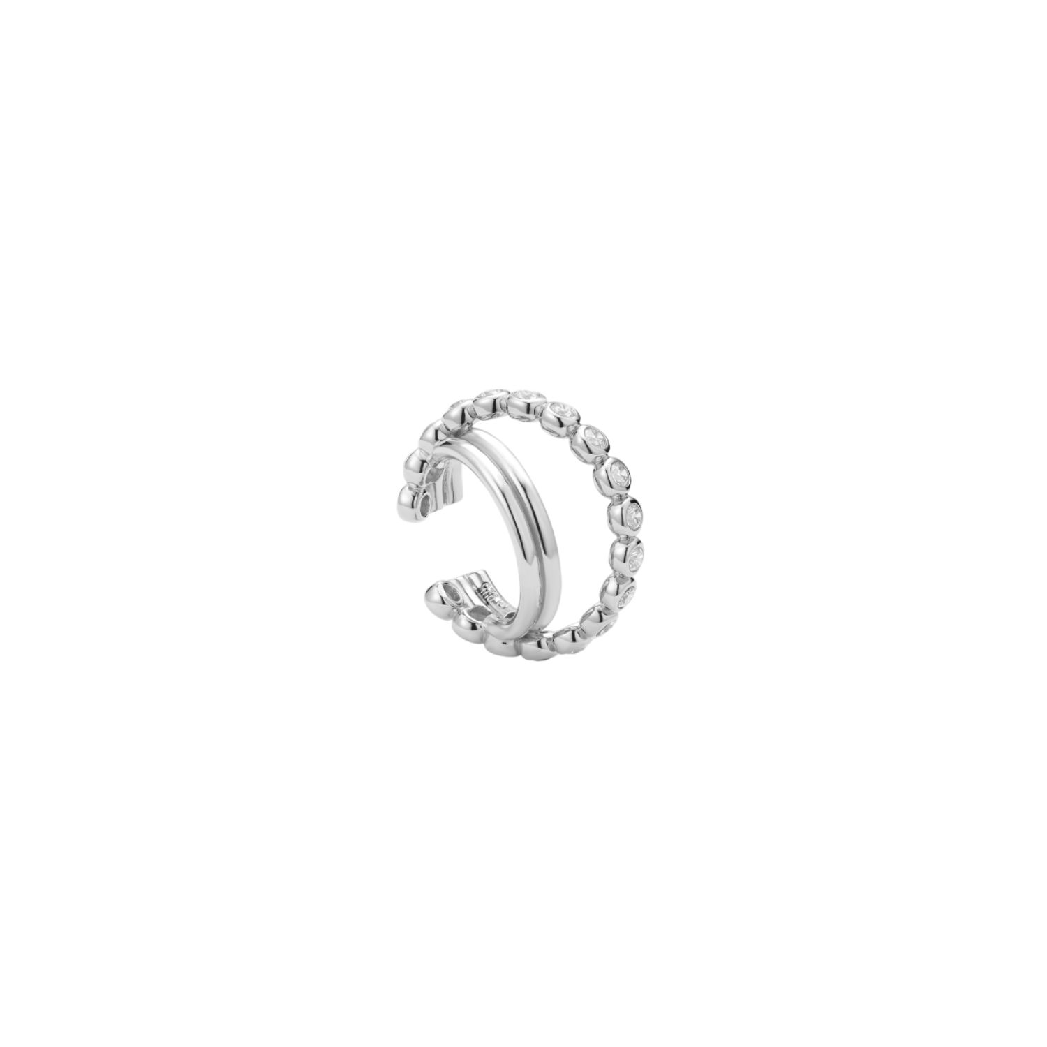 Vanchi Women's Vina Crystal Bezel Ear Cuff In Silver In Silver