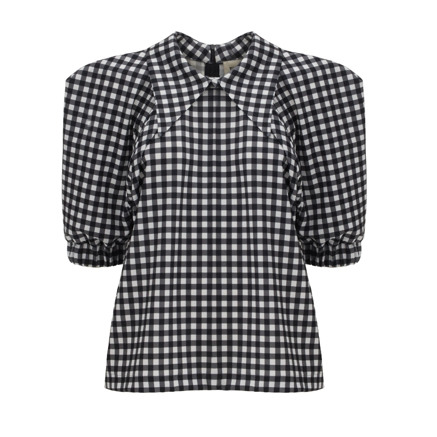 Julia Allert Women's Black / White Designer Blouse Black-white Plaid In Black/white