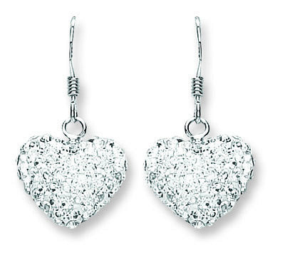Mejoma Women's Heart Drops Sterling Silver Earrings In Silver