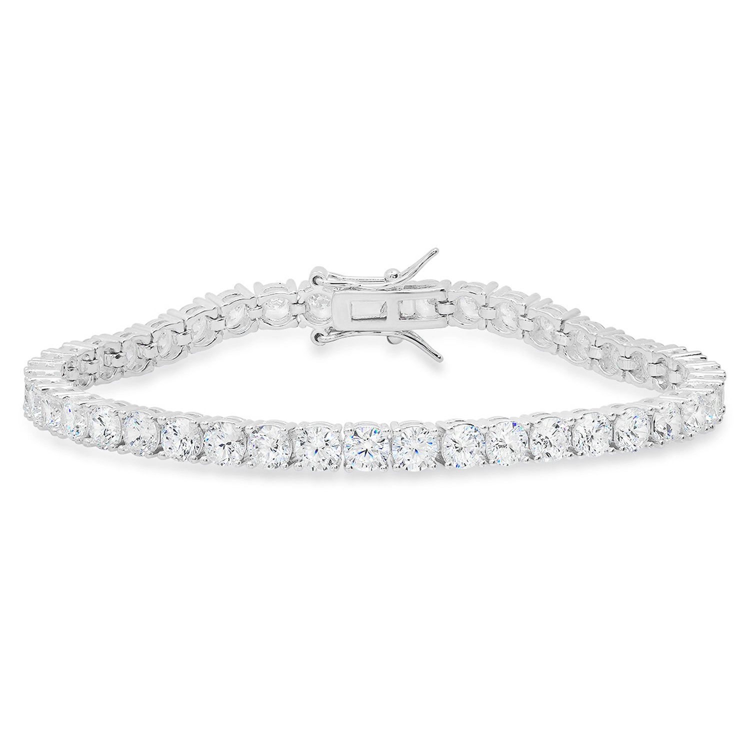 Women’s Round Cut Diamond Cz Tennis Bracelet In Sterling Silver Kylie Harper